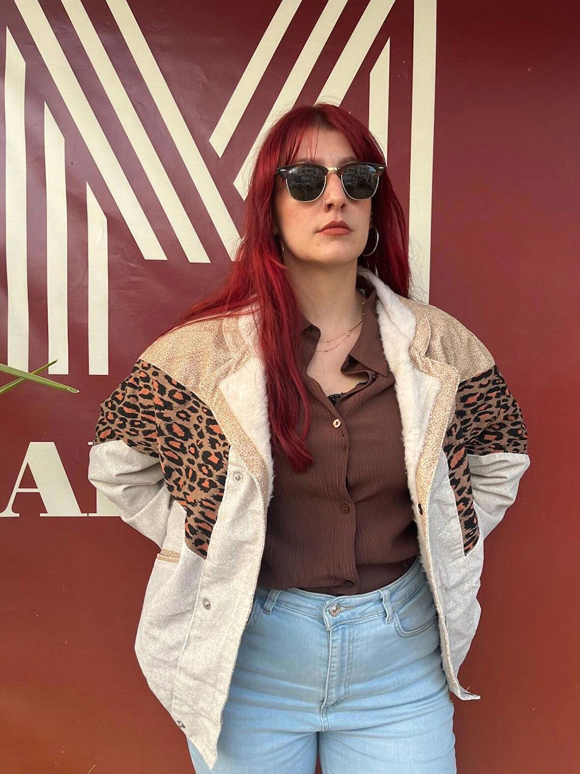 Vintage Oversize Retro Etnik Desenli Kürklü Ceket Gflg4