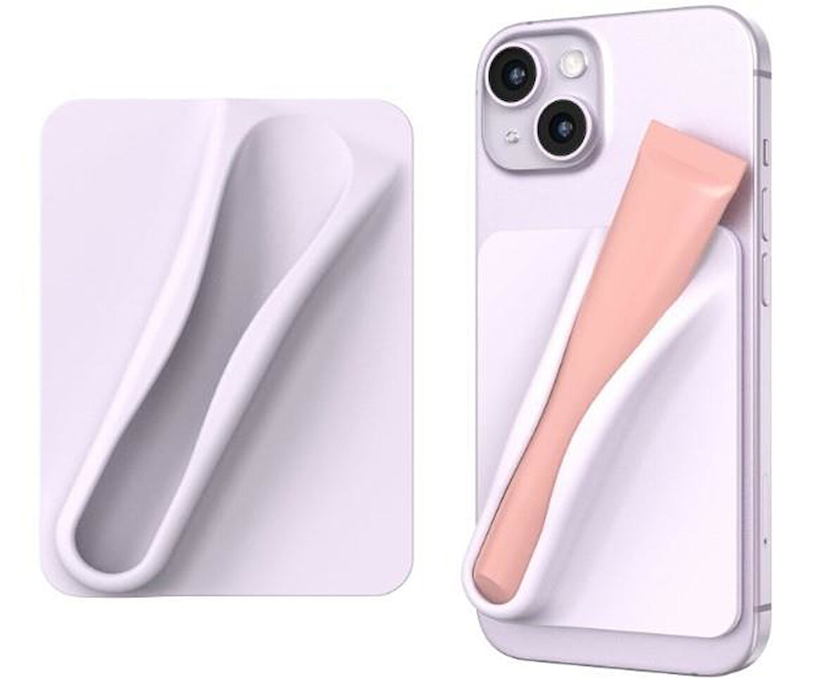 İpeksi Silikon Lipbalm Tutucu Yapışkanlı Telefon Kılıfı Aksesuarı