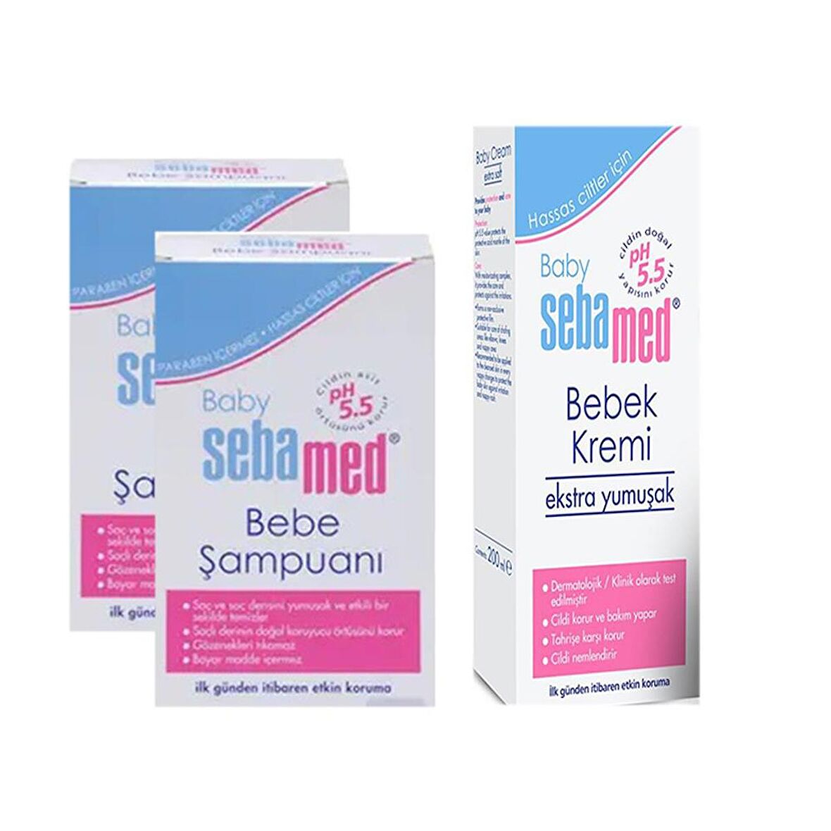 Sebamed Bebek Şampuanı 150ML+Sebamed Bebek Kremi 200ML 3lü Set