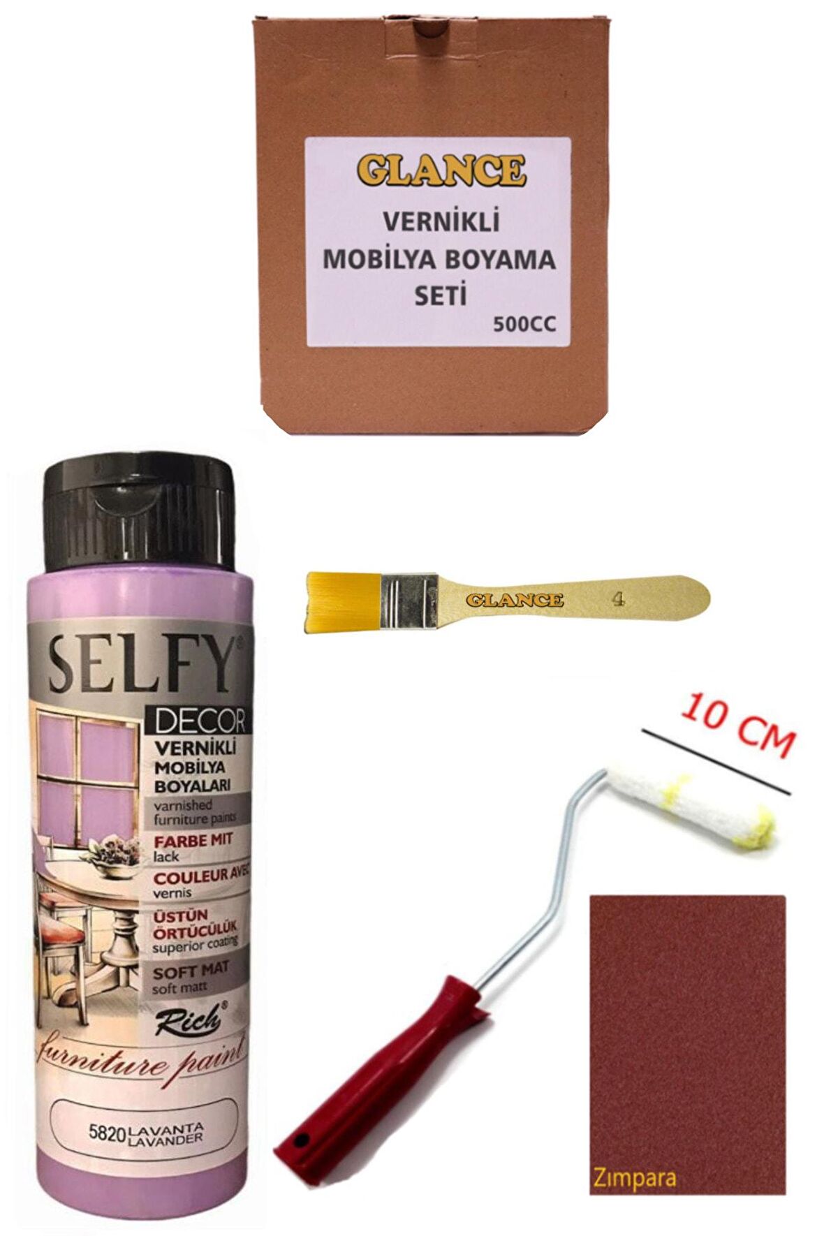 Rich Selfy Decor 500 cc Lavanta Kendinden Vernikli Genel Amaçlı Boyama Seti