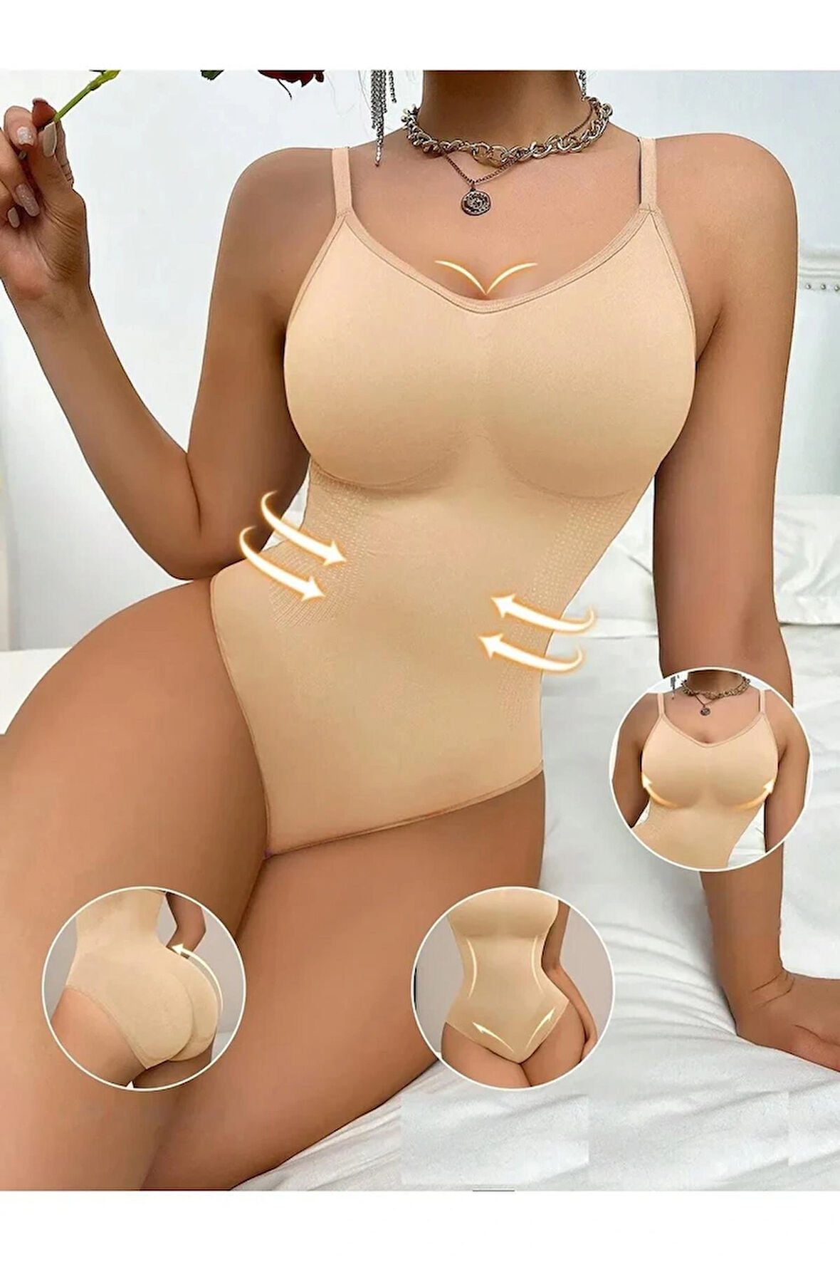 Göğüs Bel Basen Toparlayıcı Alttan Çıtçıtlı Zıbın 