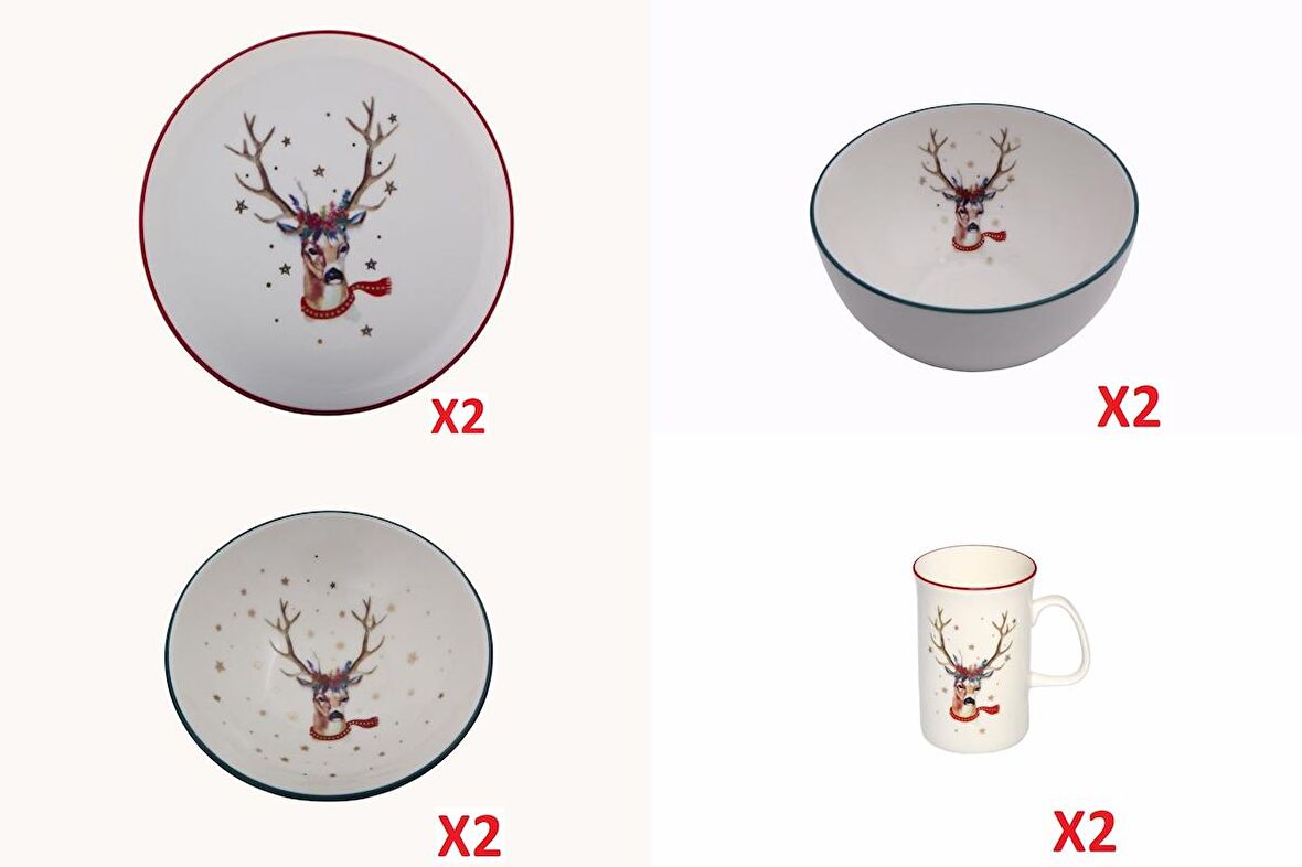Porland Winter 8 Parça 2 Kişilik Kahvaltı Takımı 