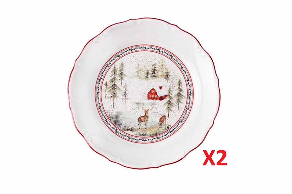 Porland Caribou Düz Tabak 24cm 2'li 04AP022130