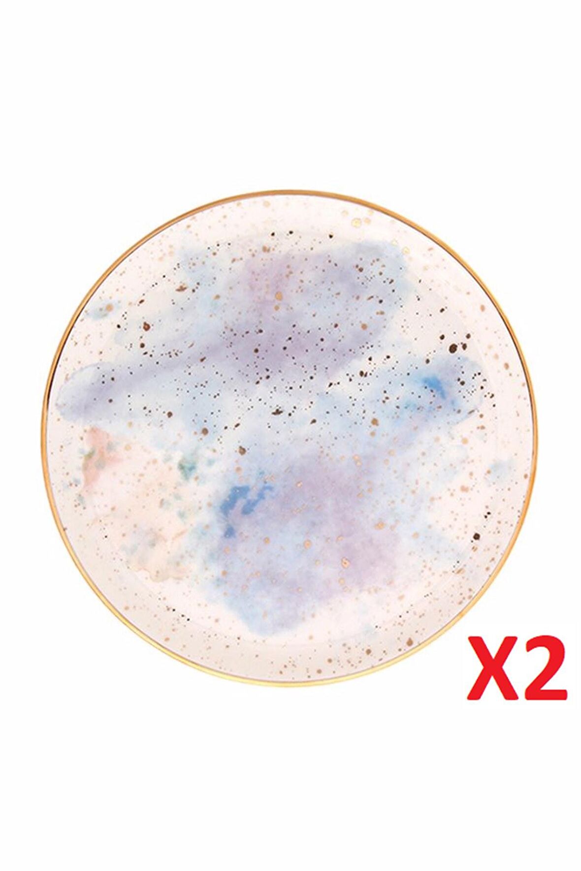 Porland Cosmos Desen Düz Tabak 24cm 2'li 04ALM006667