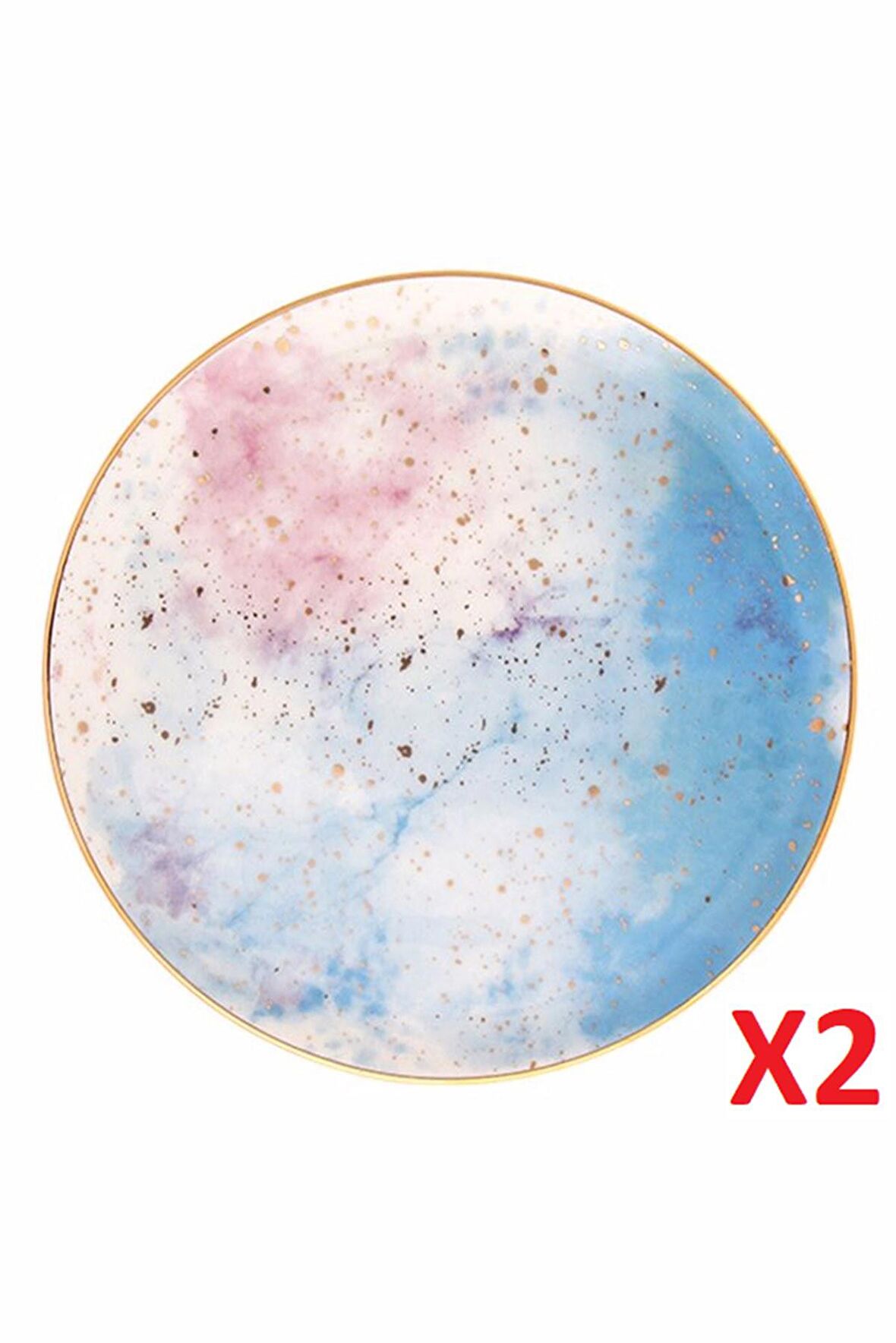 Porland Cosmos Desen Düz Tabak 24cm 2'li 04ALM006669
