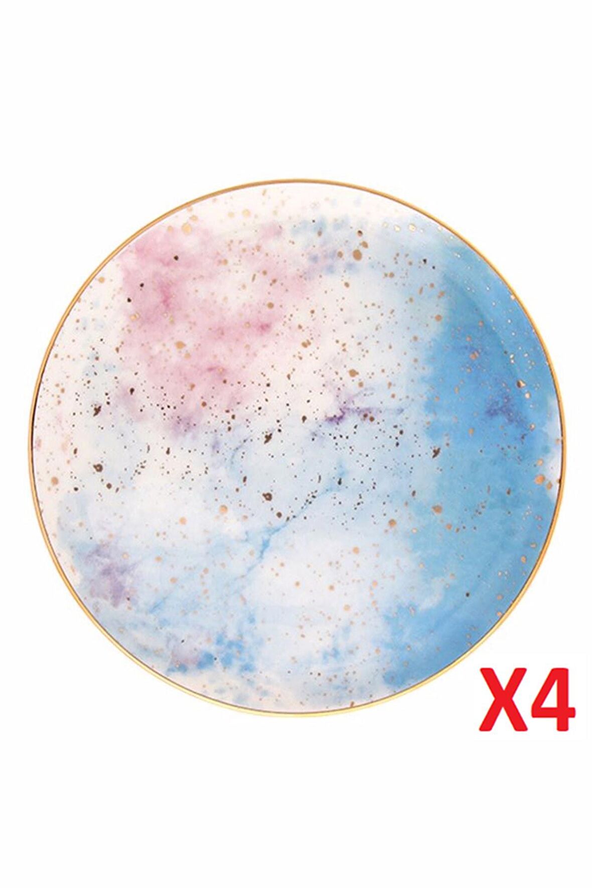 Porland Cosmos Desen Düz Tabak 24cm 4'lü 04ALM006669