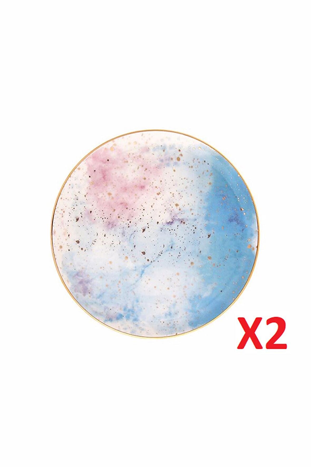 Porland Cosmos Desen Düz Tabak 17cm 2'li 04ALM006681