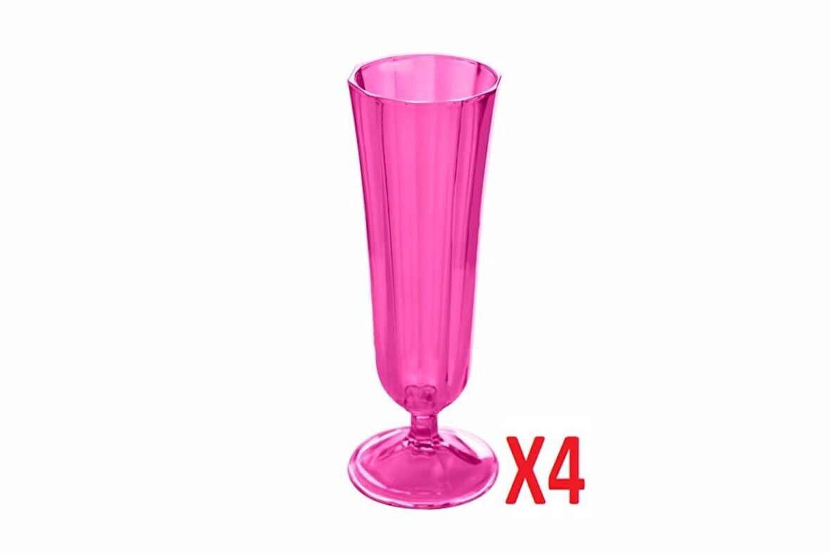 Porland Pembe Flüt Şampanya Bardağı 130cc 4'lü 04FIA001713