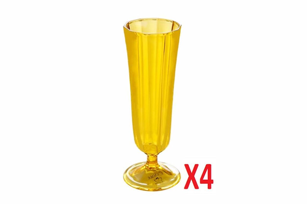 Porland Sarı Flüt Şampanya Bardağı 130cc 4'lü 04FIA001717