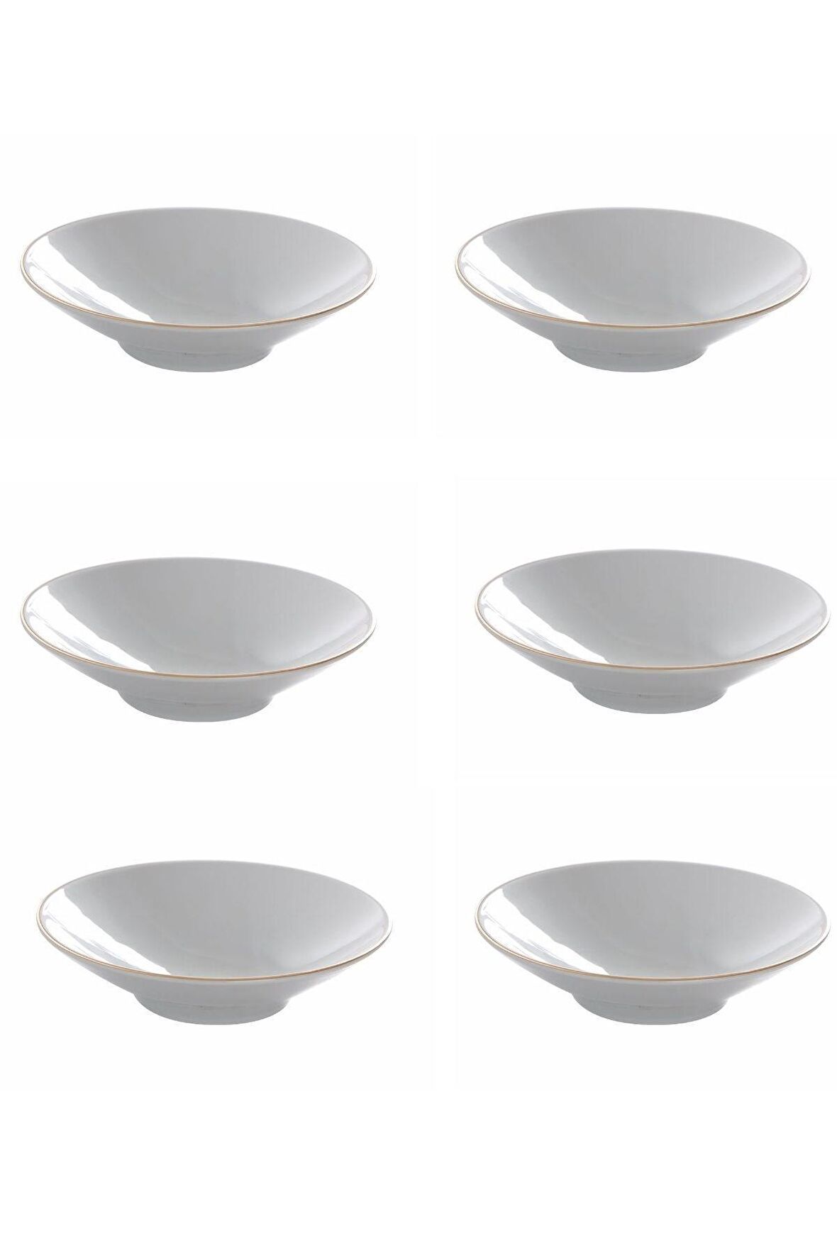 Porland Altın Yaldız Çukur Tabak 20cm 6 lı 04AP019525