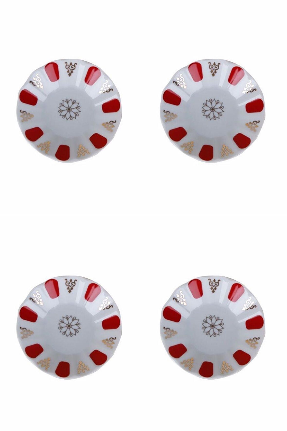 Porland Kırmızı Yaldız Çay Tabağı 11cm 4 lü 04POR005231