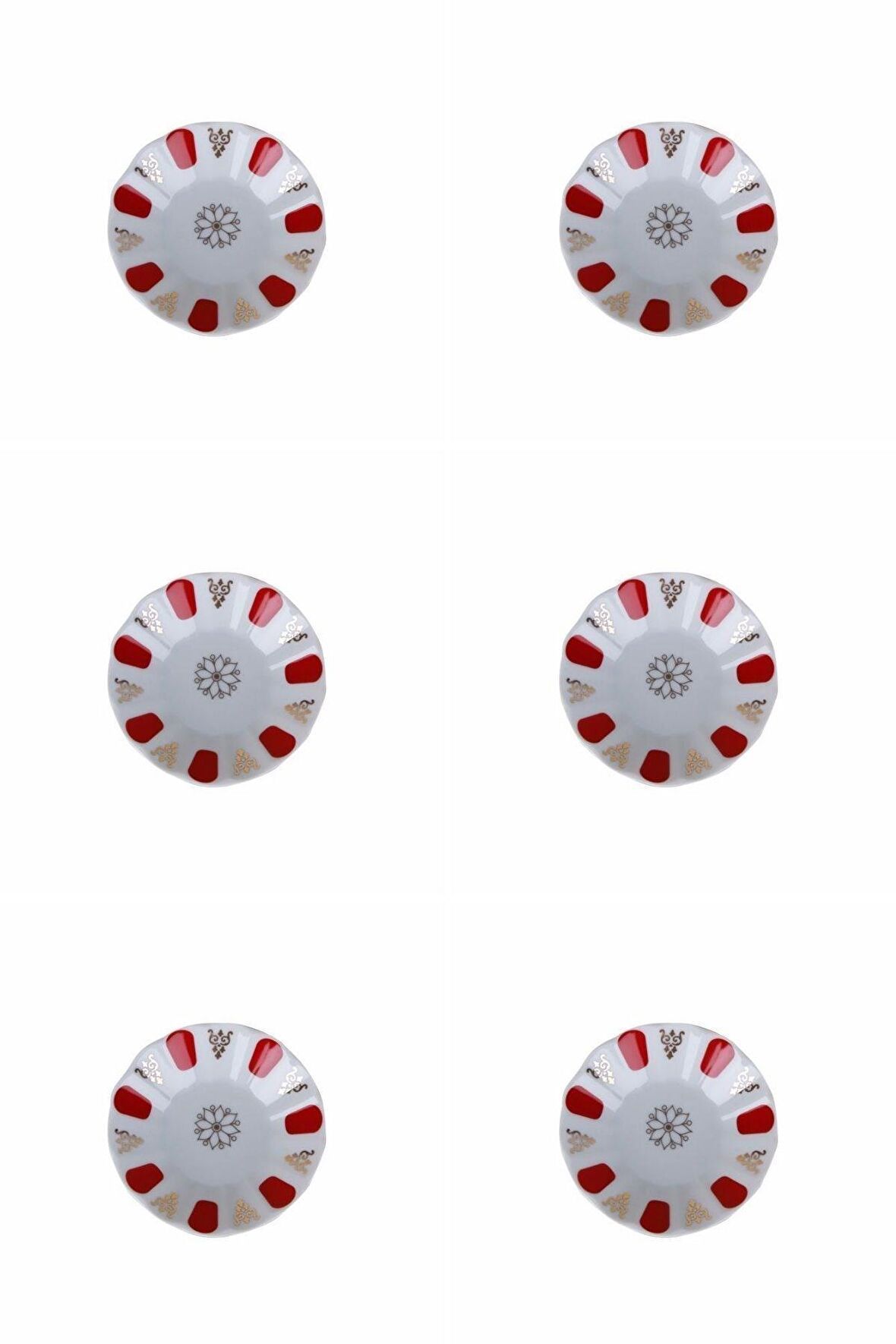 Porland Kırmızı Yaldız Çay Tabağı 11cm 6 lı 04POR005231