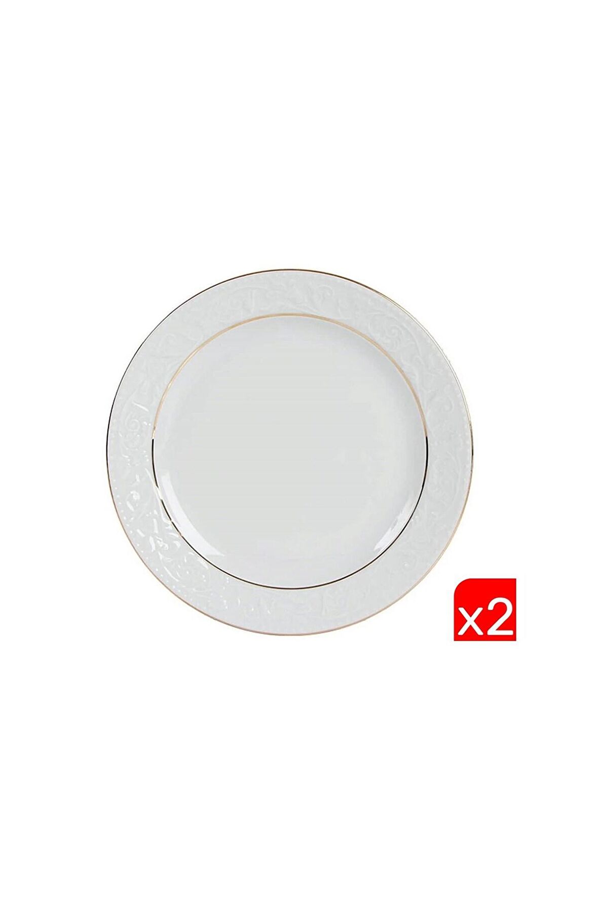 Porland Hazan Altın Yaldız Düz Tabak 20cm 2 li 04POR031036