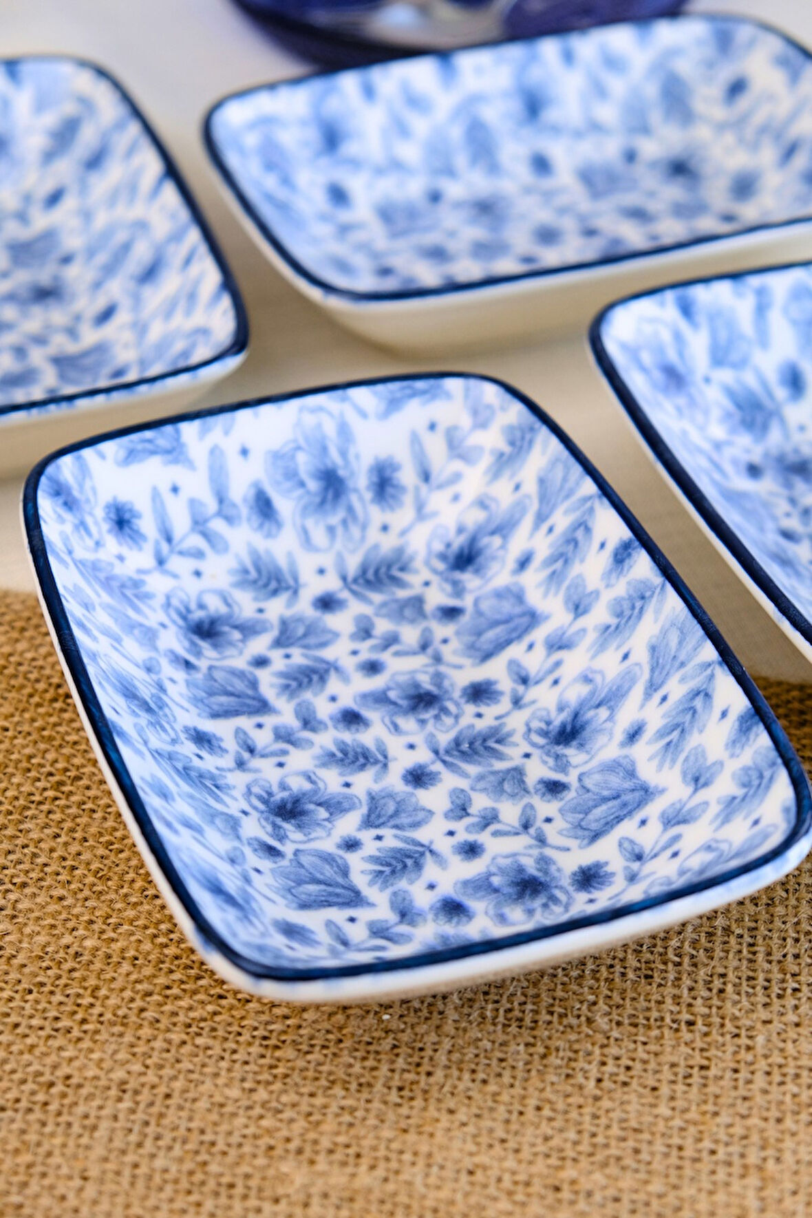Tabak Evi Blue Heaven Kayık Tabak 4 lü 17x12x3cm