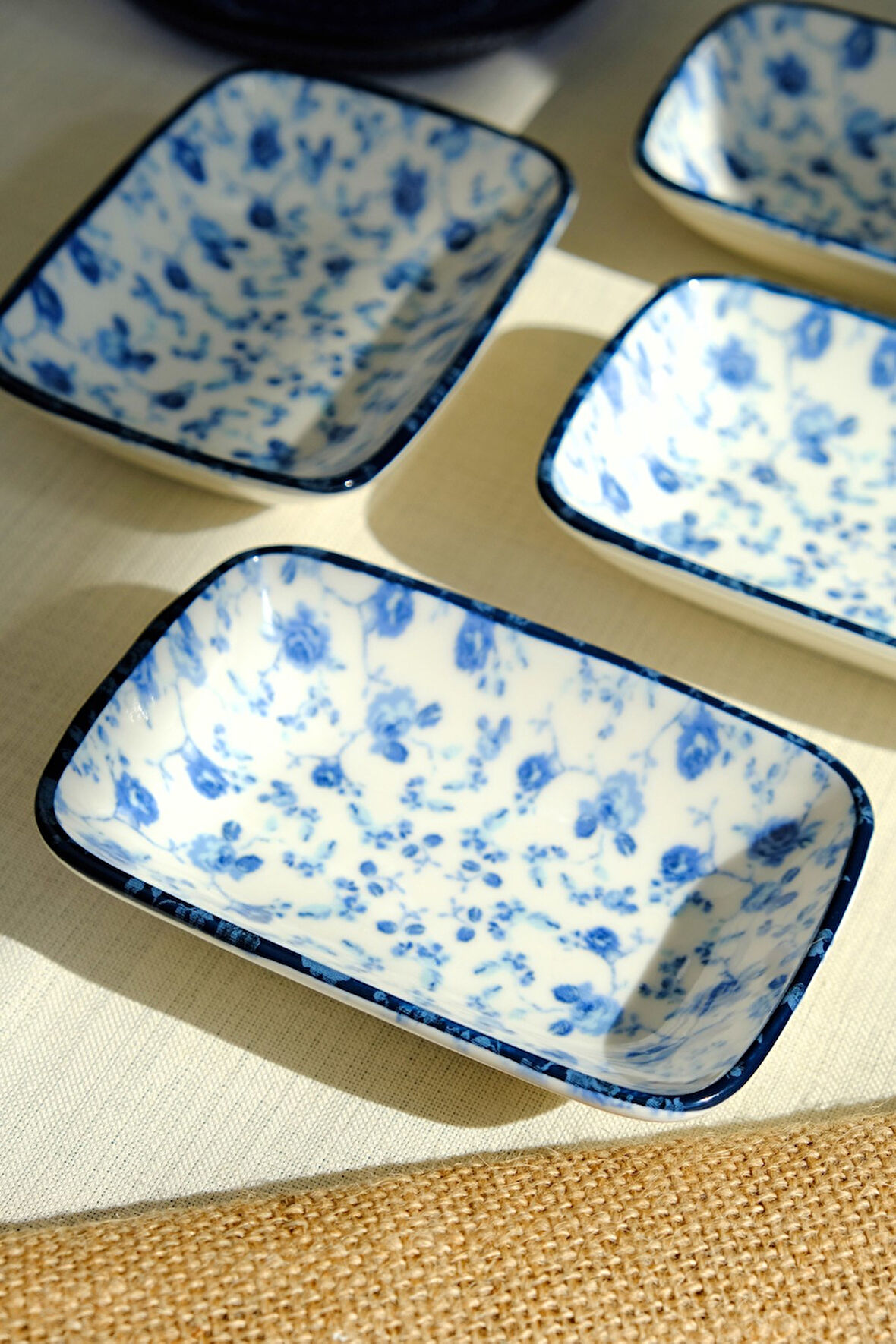 Tabak Evi Blue Heaven Kayık Tabak 4 lü 14x10x2cm