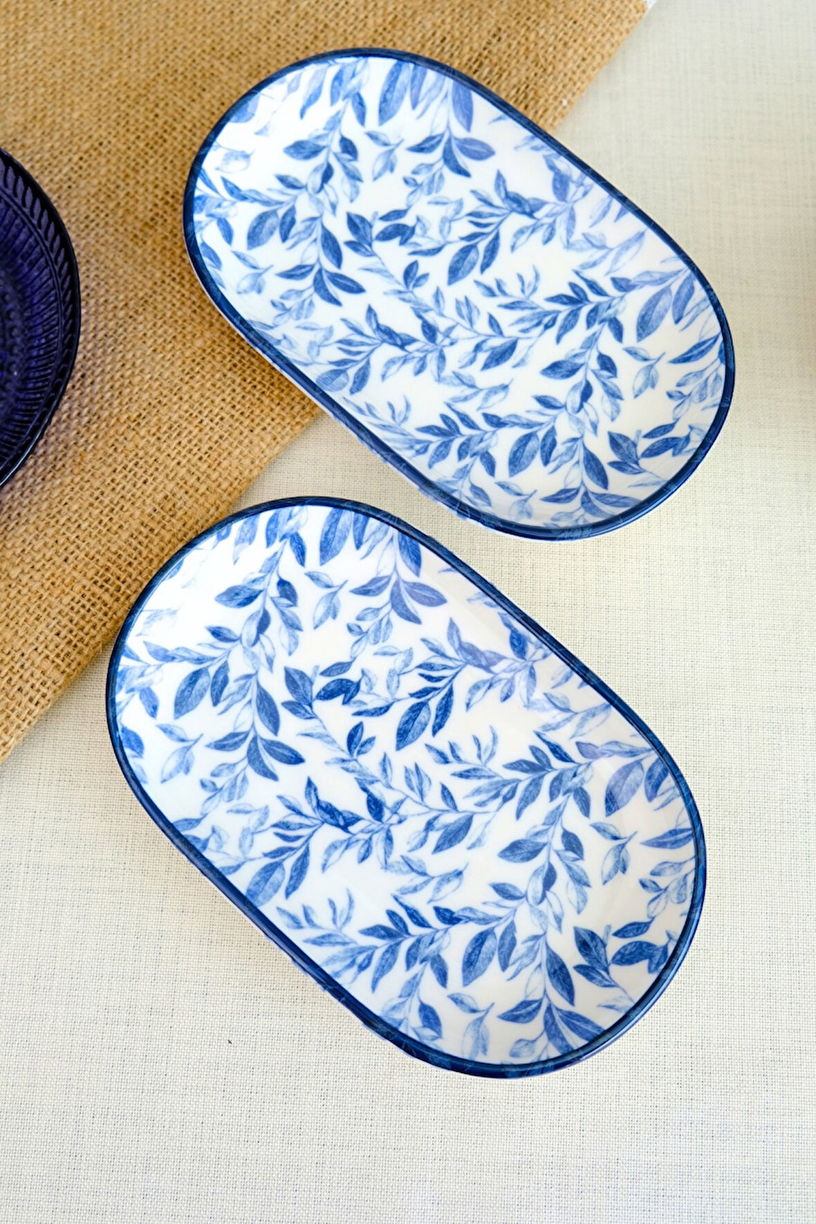 Tabak Evi Blue Heaven Kayık Tabak 2 li 18x11x2cm
