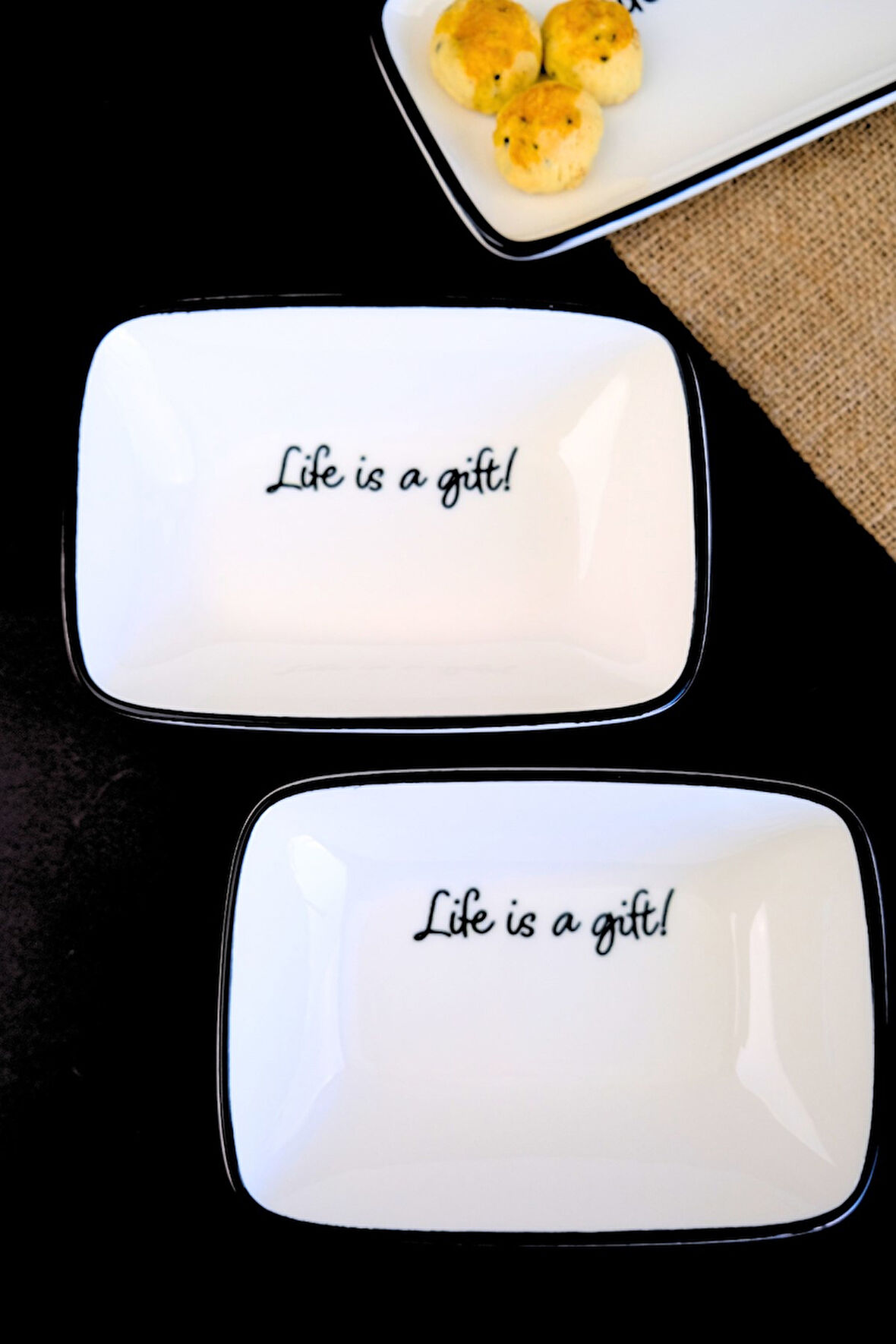 Tabak Evi Motto Gift Kayık Tabak 2 li 17x12x3cm