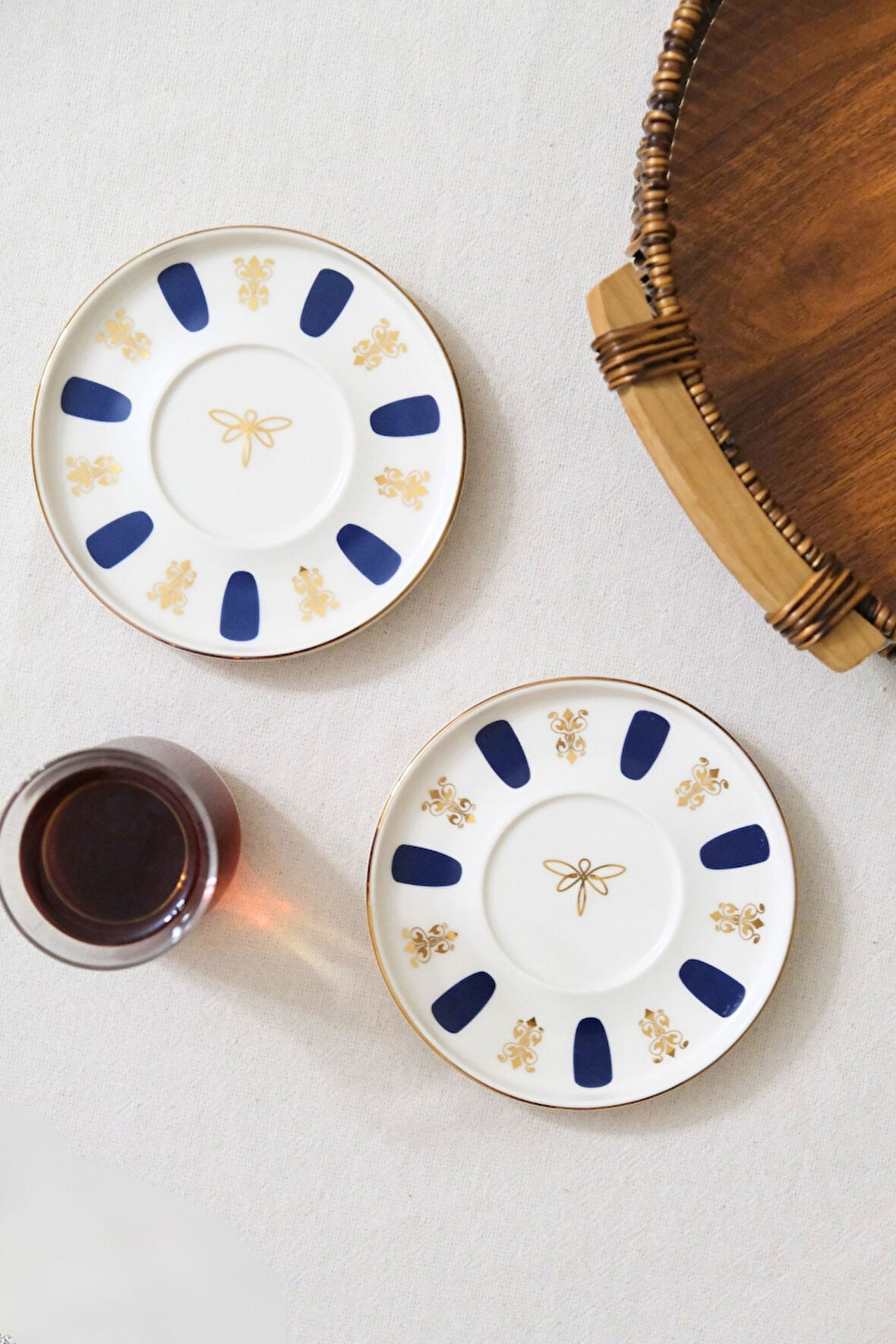 Tabak Evi Porselen Acem Zade Lacivert Çay Tabağı 12,5cm 2 li