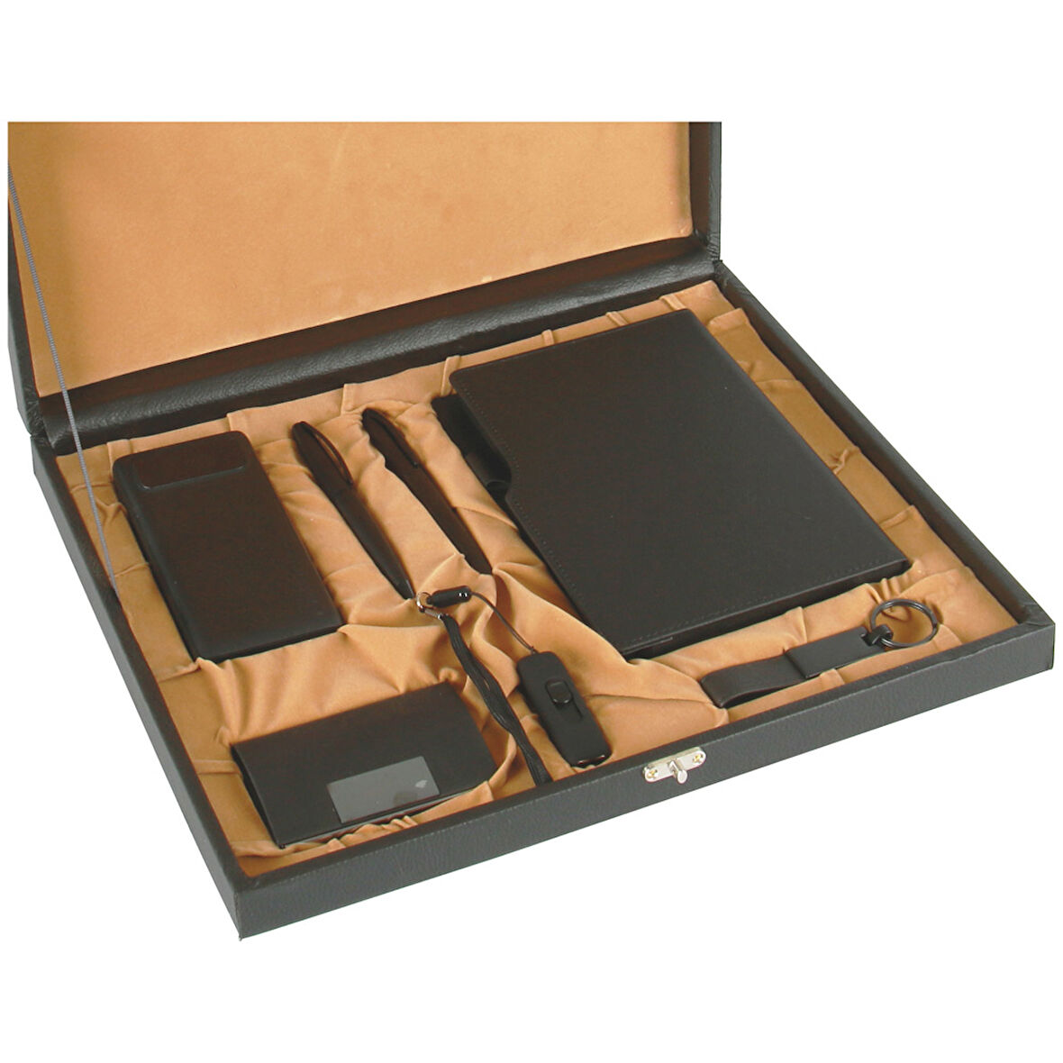 VIP Hediyelik Set - Powerbank, Defter, Kalem, USB Bellek, Anahtar ve Kartvizitlik - (6’lı Kurum Set)