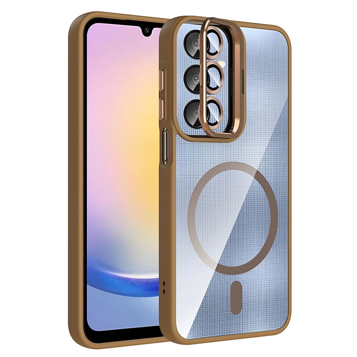 Samsung Galaxy A56 Uyumlu Kılıf Standlı ve Kamera Lens Hediyeli MagSafe Şarj Özellikli Etro Kapak