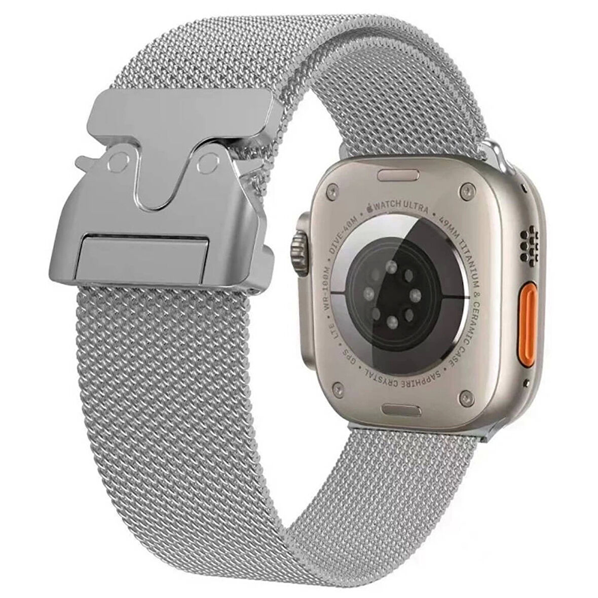 Apple Watch 7 45mm Uyumlu KRD-25 Metal Hasır Kordon