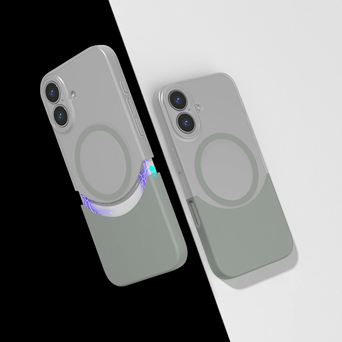 Apple iPhone 16 Plus Uyumlu Kılıf MagSafe Şarj Özellikli Mıknatıslı Zore Double Kapak