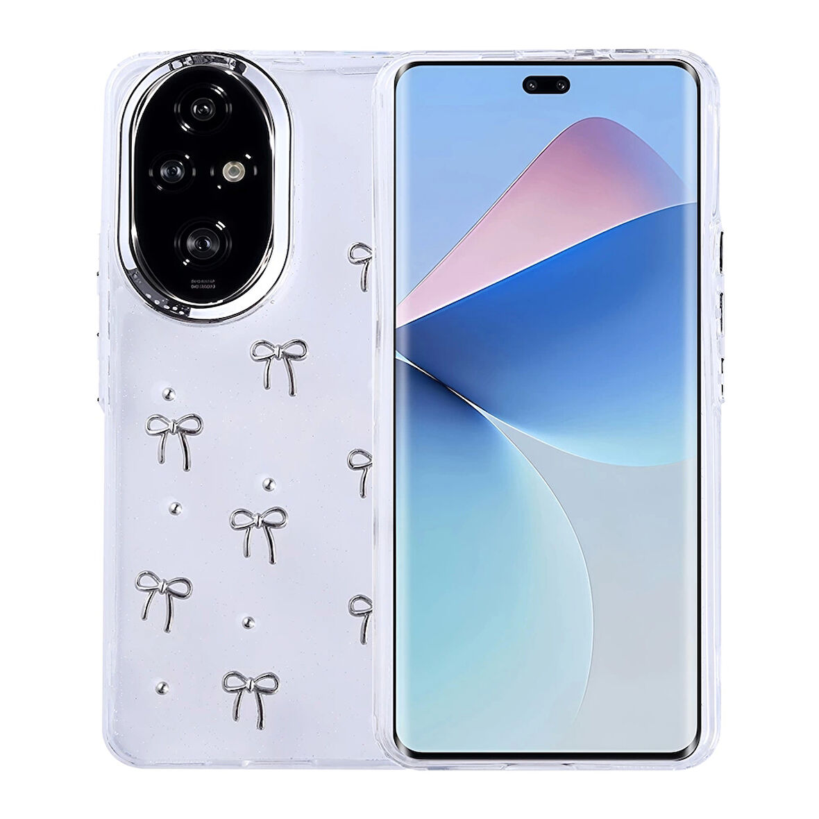 Honor 200 Uyumlu Kılıf Airbag Tasarımlı Simli Şeffaf Kutup Kapak