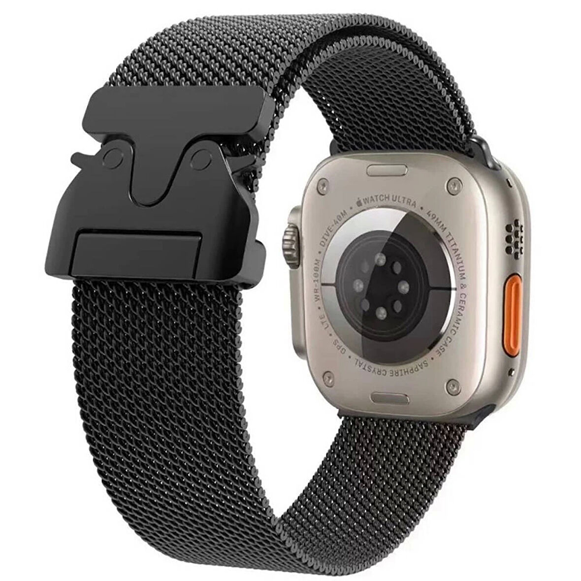 Apple Watch Ultra 49mm Uyumlu KRD-25 Metal Hasır Kordon