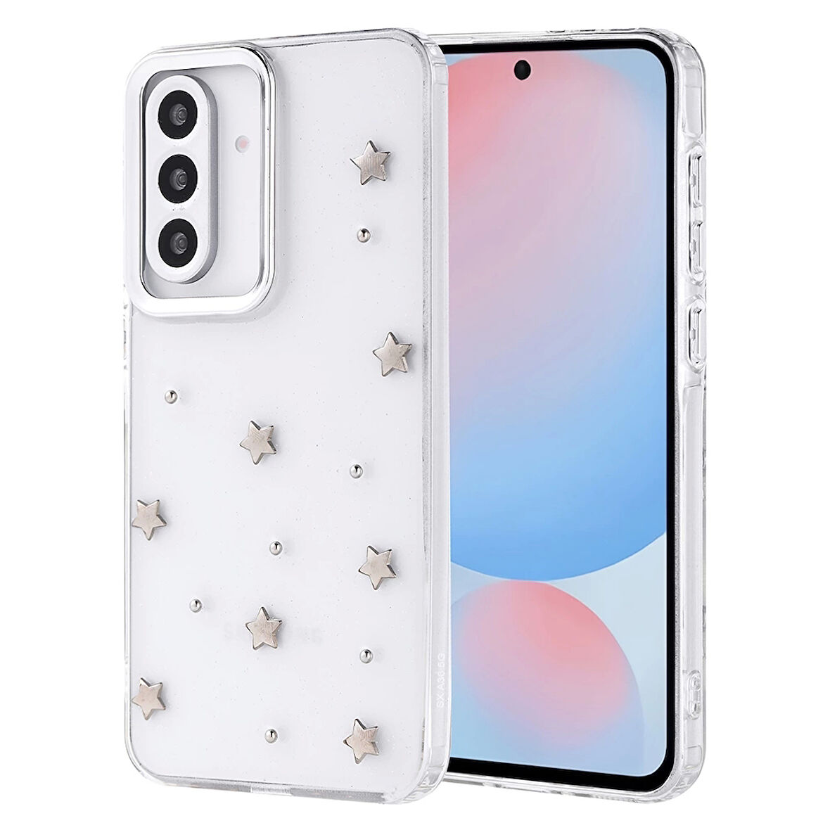 Galaxy A56 Uyumlu Kılıf Airbag Tasarımlı Simli Şeffaf Kutup Kapak