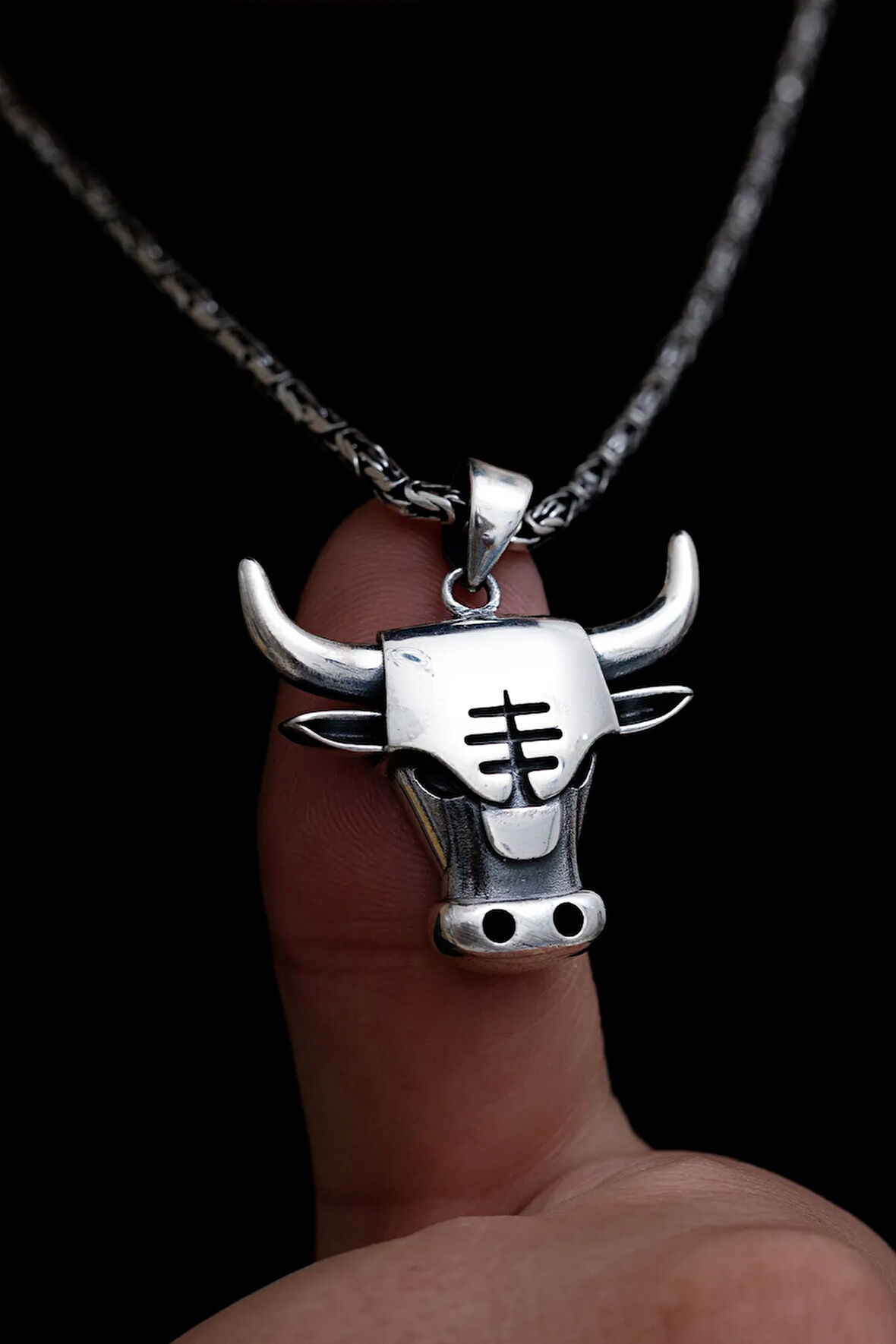 Erkek Gümüş Kolye - Kral Model Chicago Bulls Gümüş Kolye