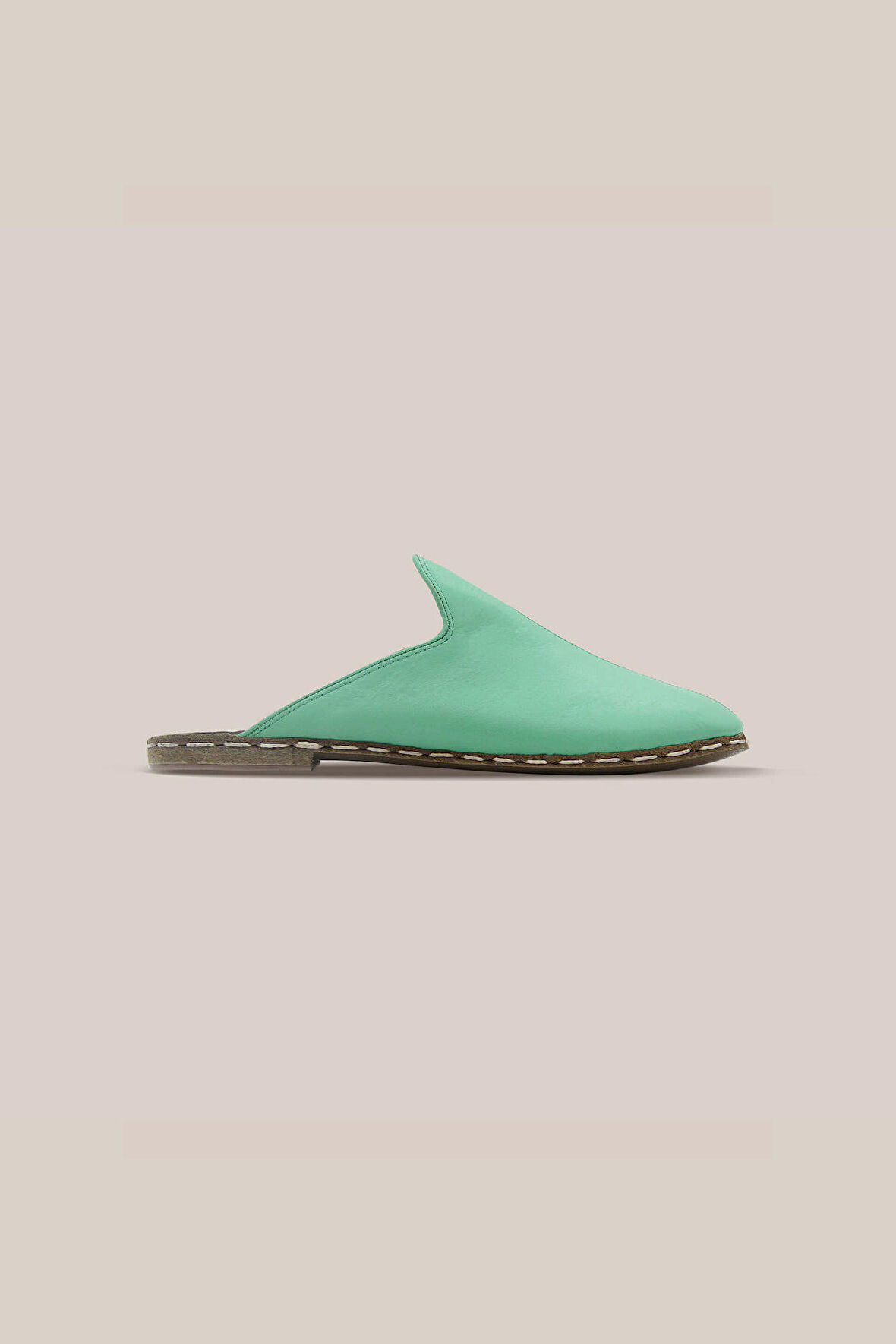 Man Classical Mule Leather Mint Green