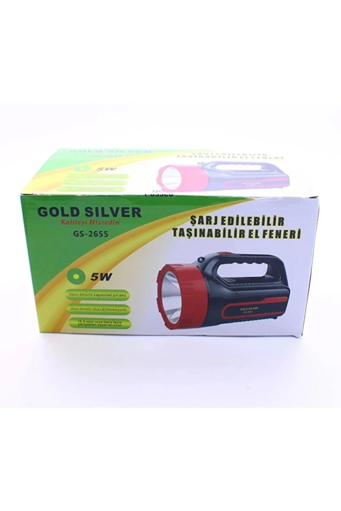 Gold Silver Şarj Edilebilir Taşımabilir El Feneri 5W Gs2665