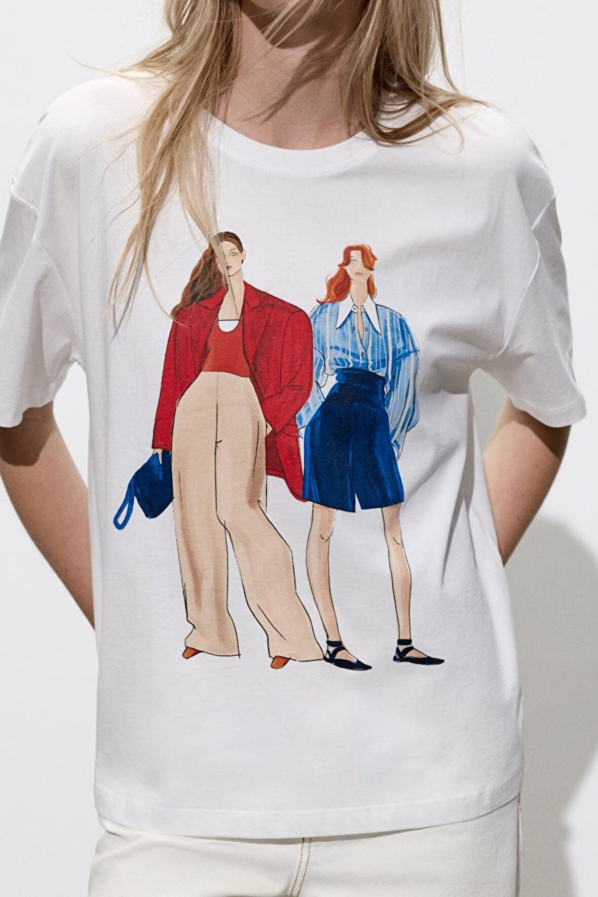 İkonik Kadın  Moda Baskılı %100 Pamuk Tişört Kadın