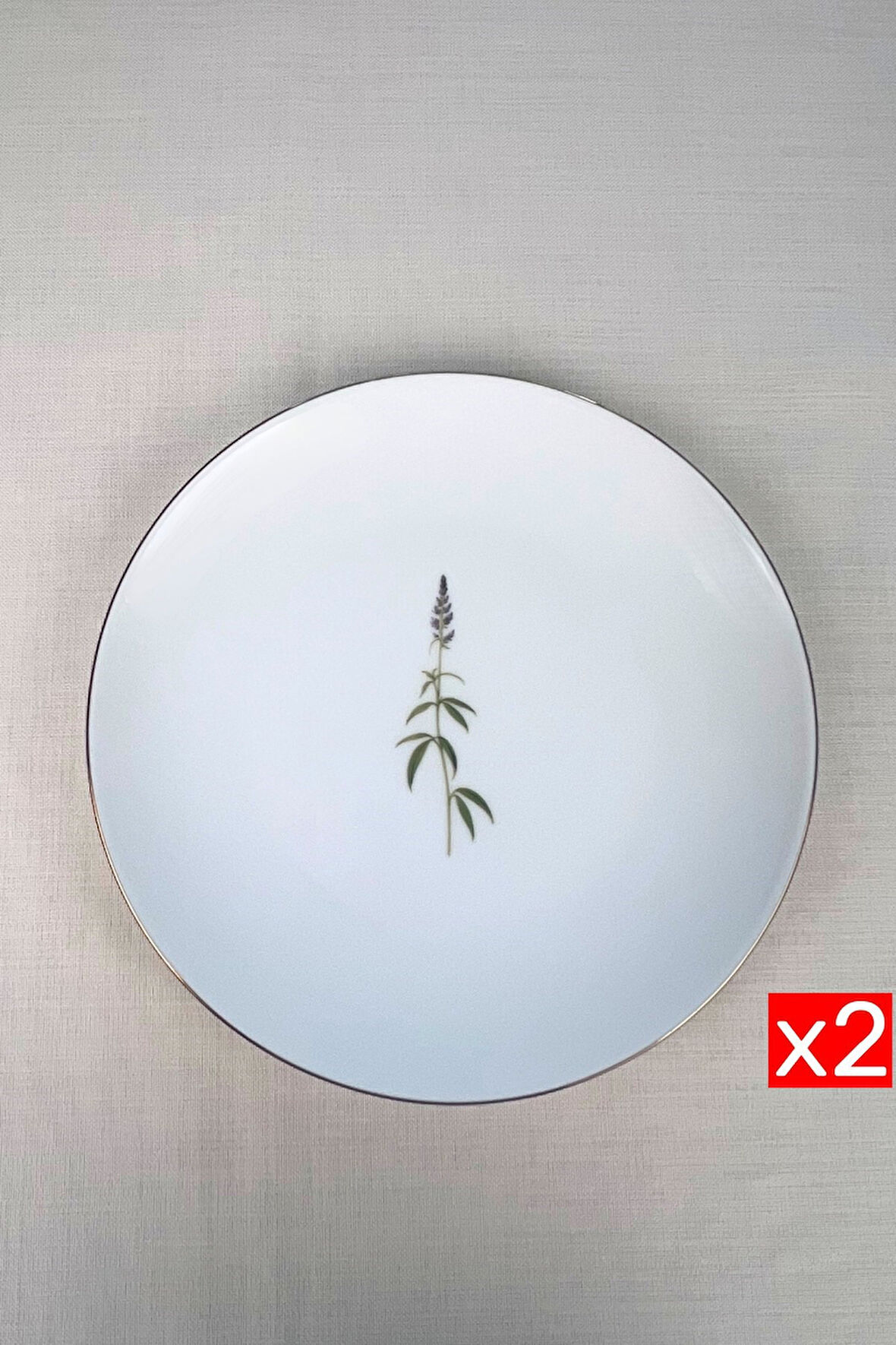 Tabak Evi Porselen Natura Salkım Altın Yaldız Servis Tabağı 24,50cm 2 li