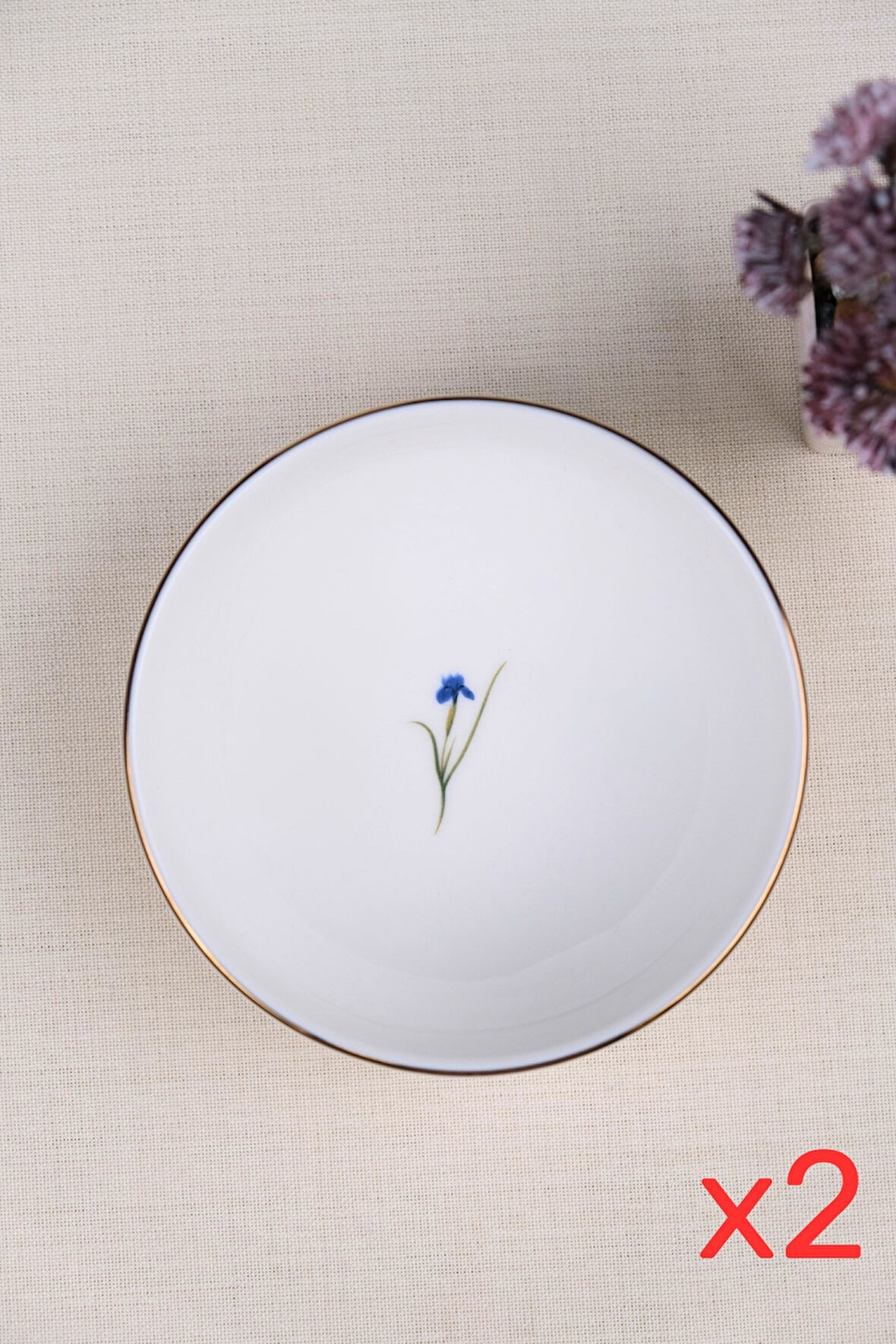 Tabak Evi Porselen Natura İris Altın Yaldız Kase 13,50cm 2 li