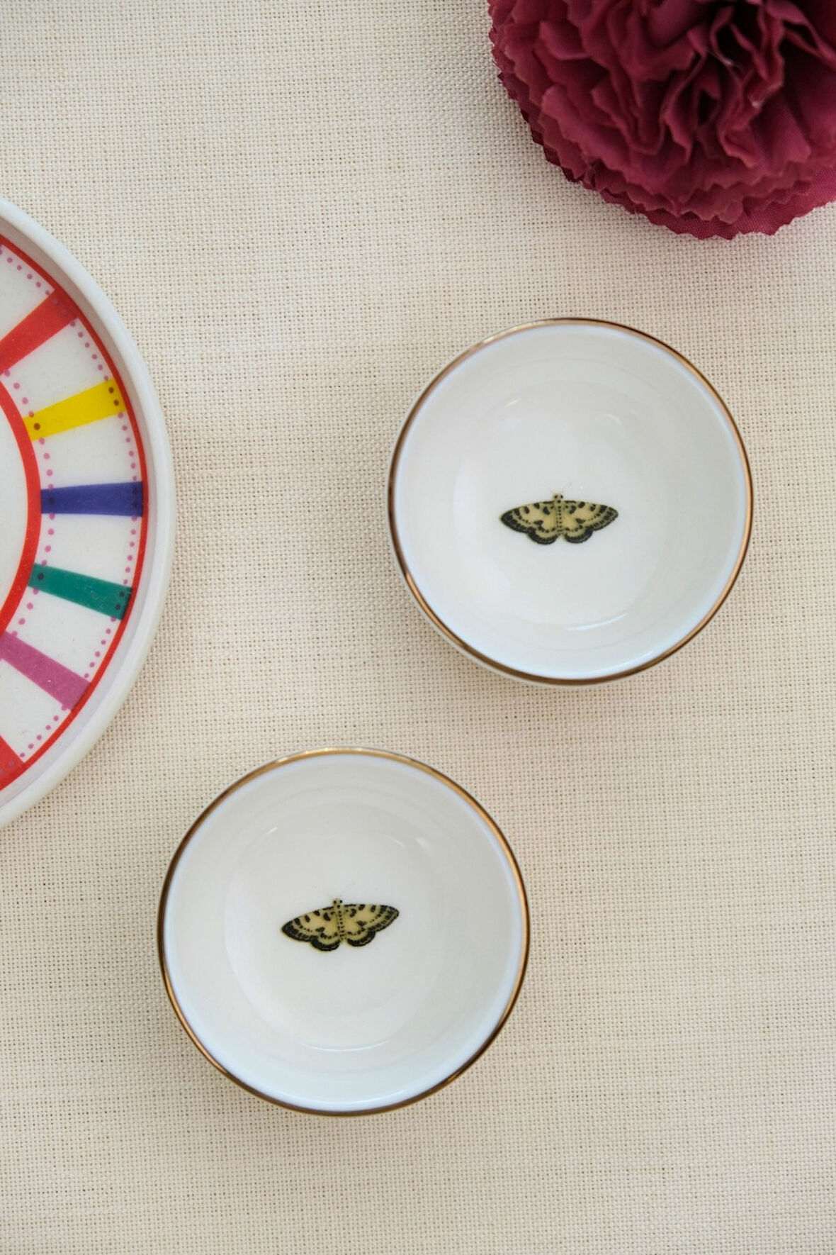 Tabak Evi Kelebek Altın Yaldızlı İstifli Kase 6x2cm 30cc 2 Lİ