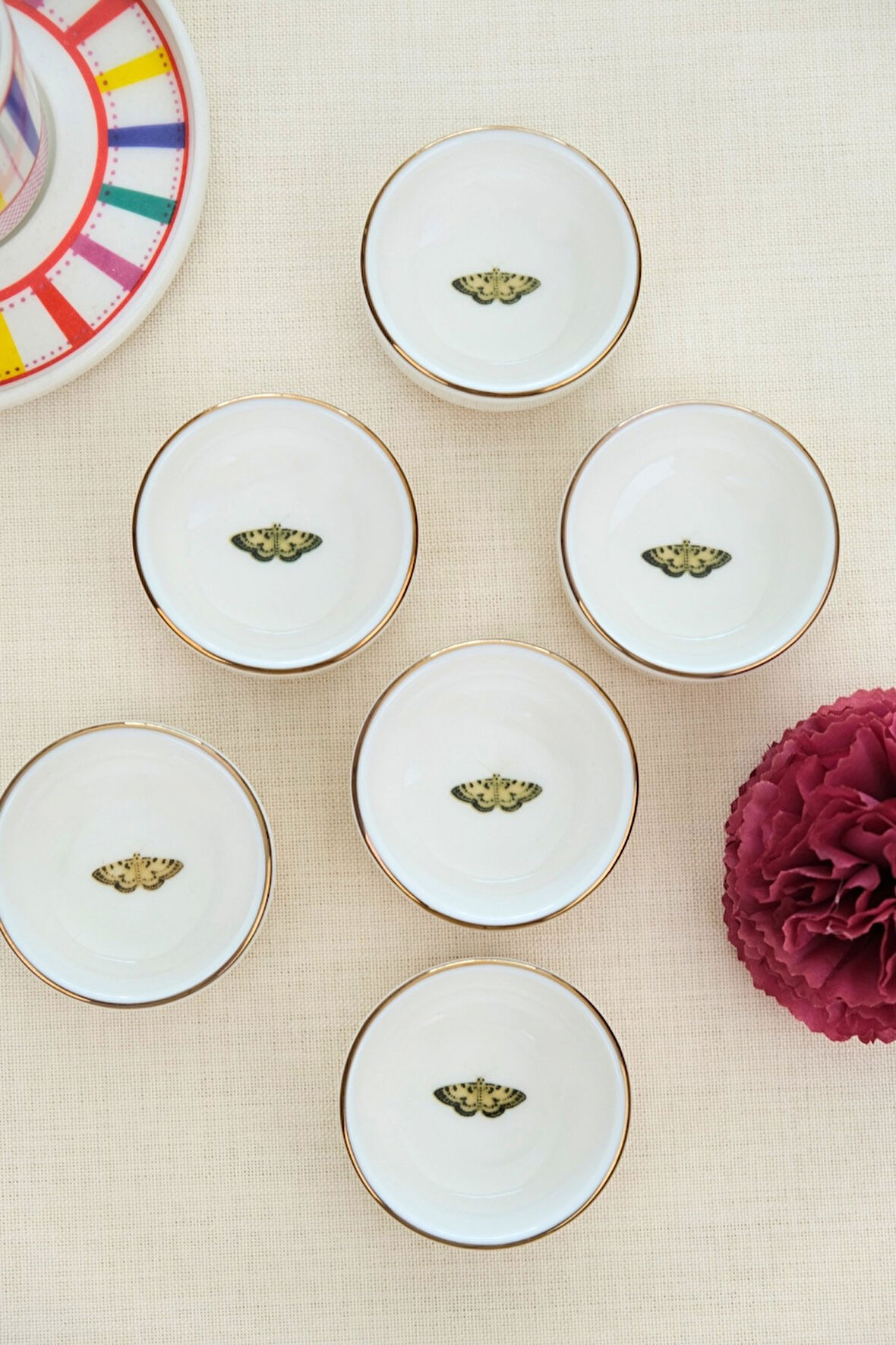 Tabak Evi Kelebek Altın Yaldızlı İstifli Kase 6x2cm 30cc 6 LI