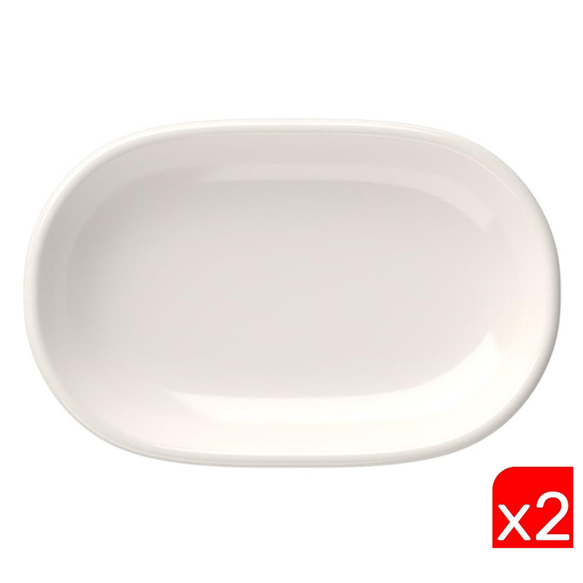 Tabak Evi Porselen Magnus Oval Kayık Tabak 18x11x2,50cm 2 Lİ
