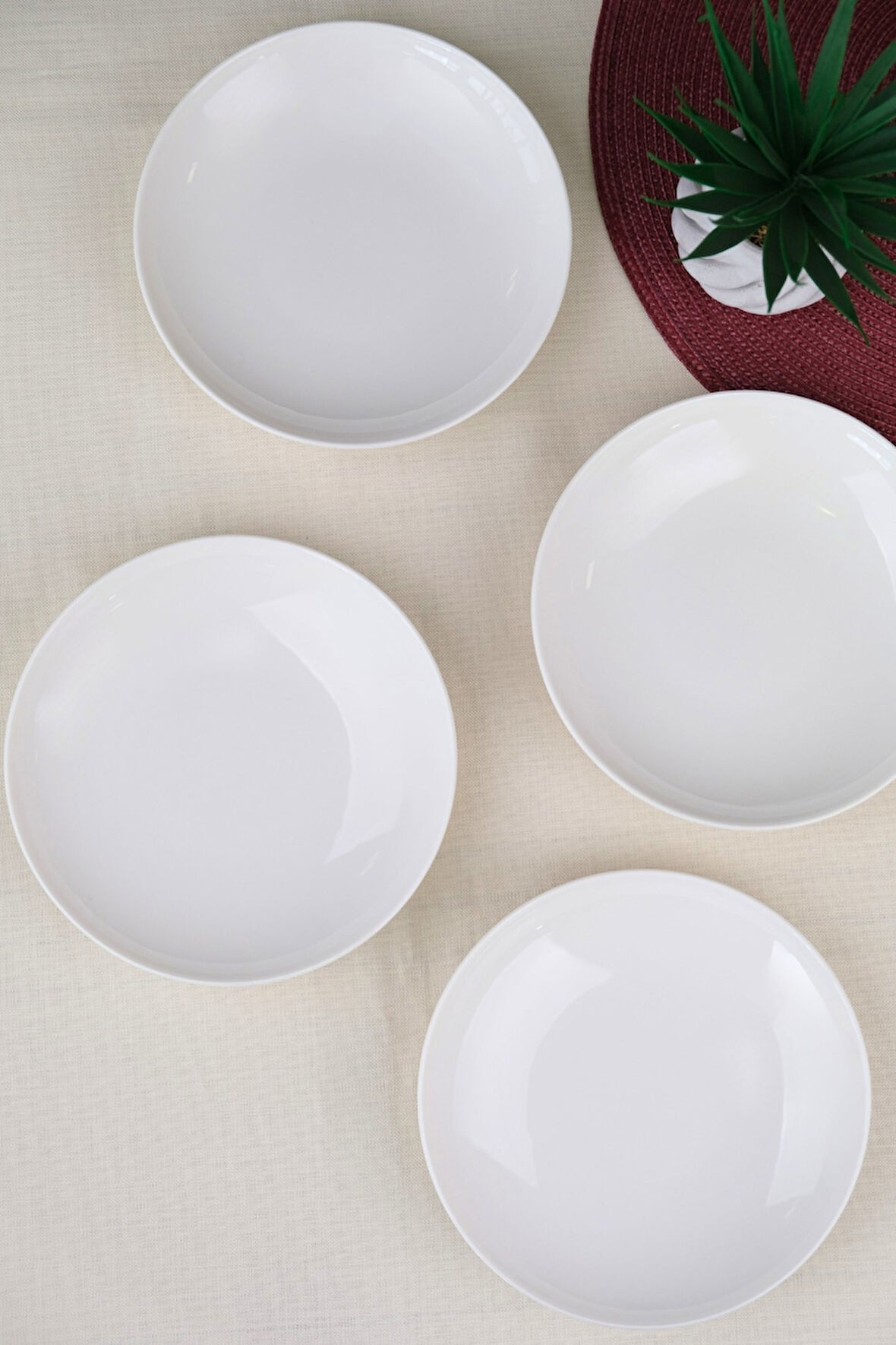 Tabak Evi Porselen Chic Çukur Tabak 19,50cm 550cc 4 LÜ