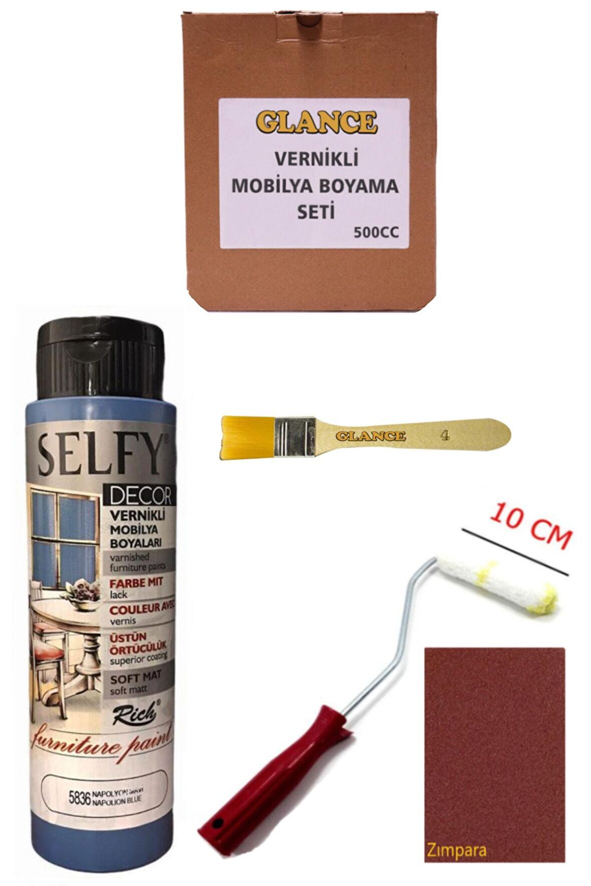 Rich Selfy Decor 500 cc Napolyon Mavi Kendinden Vernikli Genel Amaçlı Boyama Seti