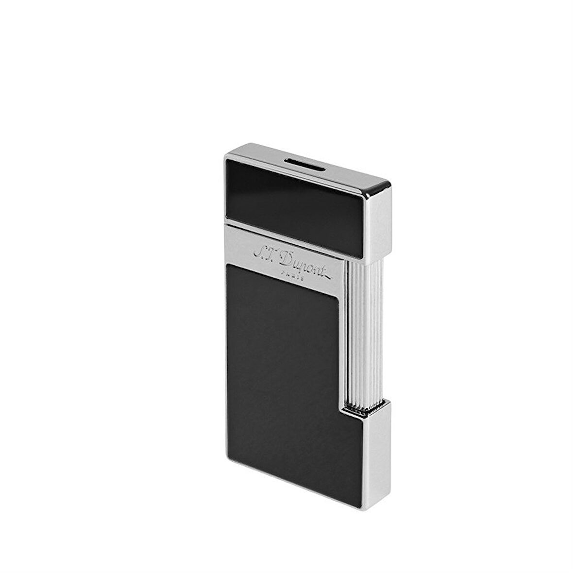 St Dupont Slimmy Chrome Shiny Black Lacquer Çakmak 28001