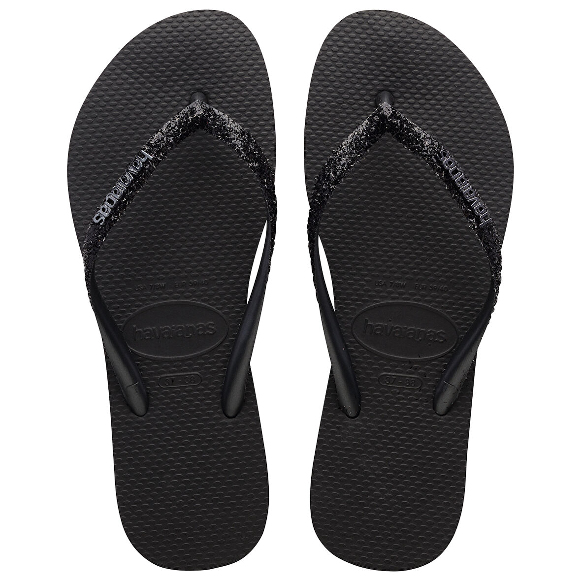 Slim Glitter II Black Dark Grey Kadın Terlik