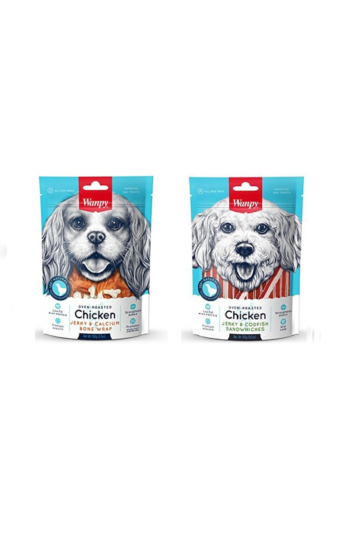 Wanpy 2 Çeşit Karma Köpek Ödülü 100 Gr. X 2 Adet