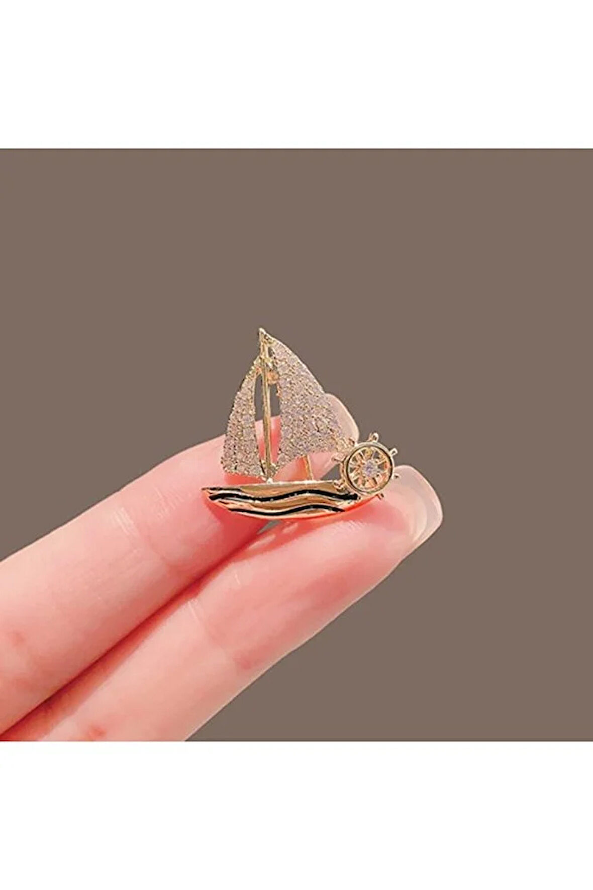 MİNİMAL YELKENLİ BROŞ