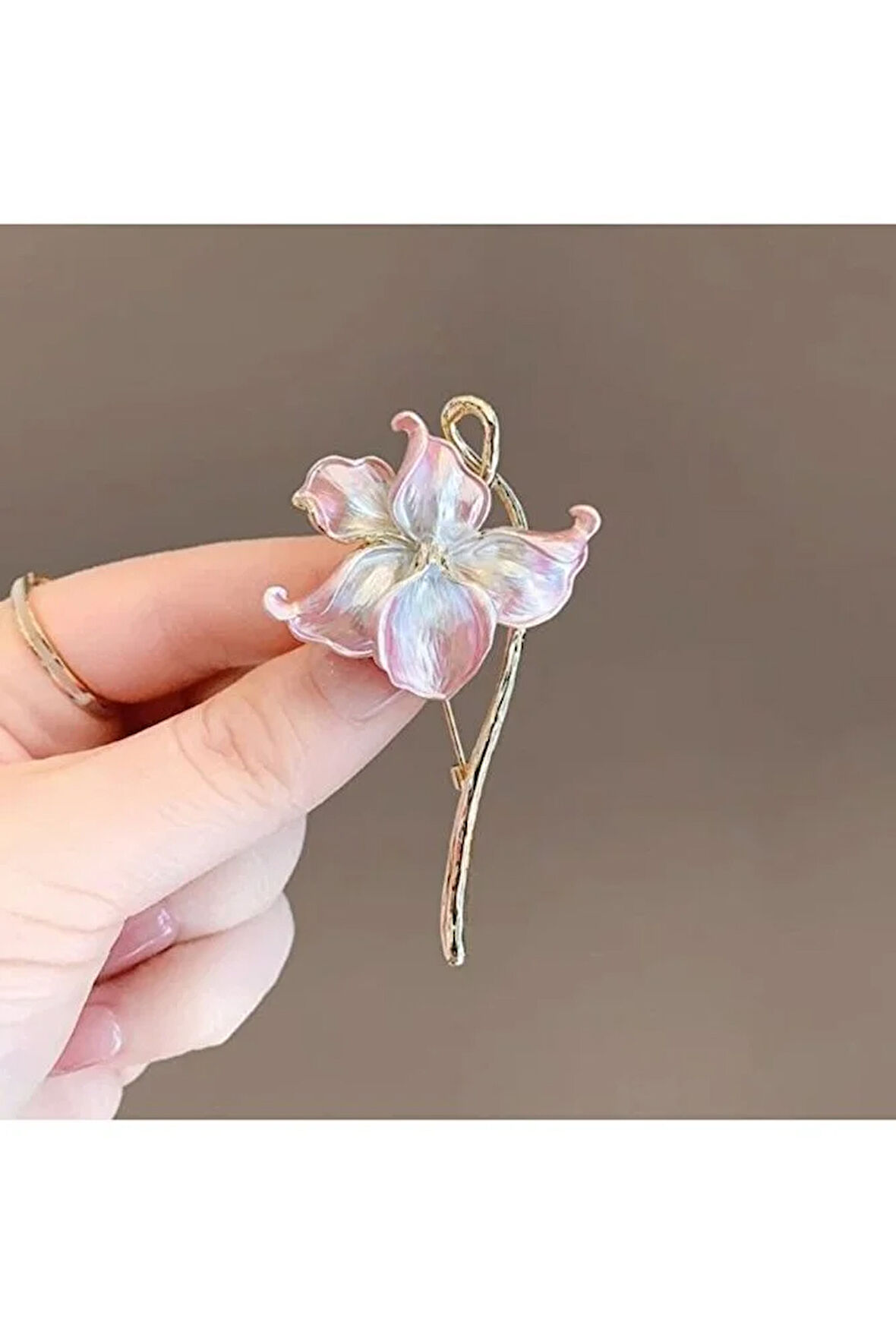 Toz Pembe Su Zambak Broş-cck-048