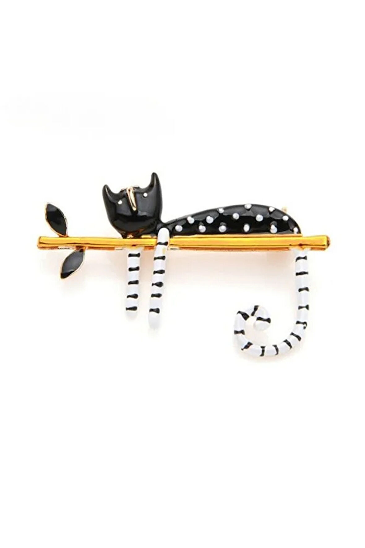Siyah Tembel Kedi Broş-hy-077