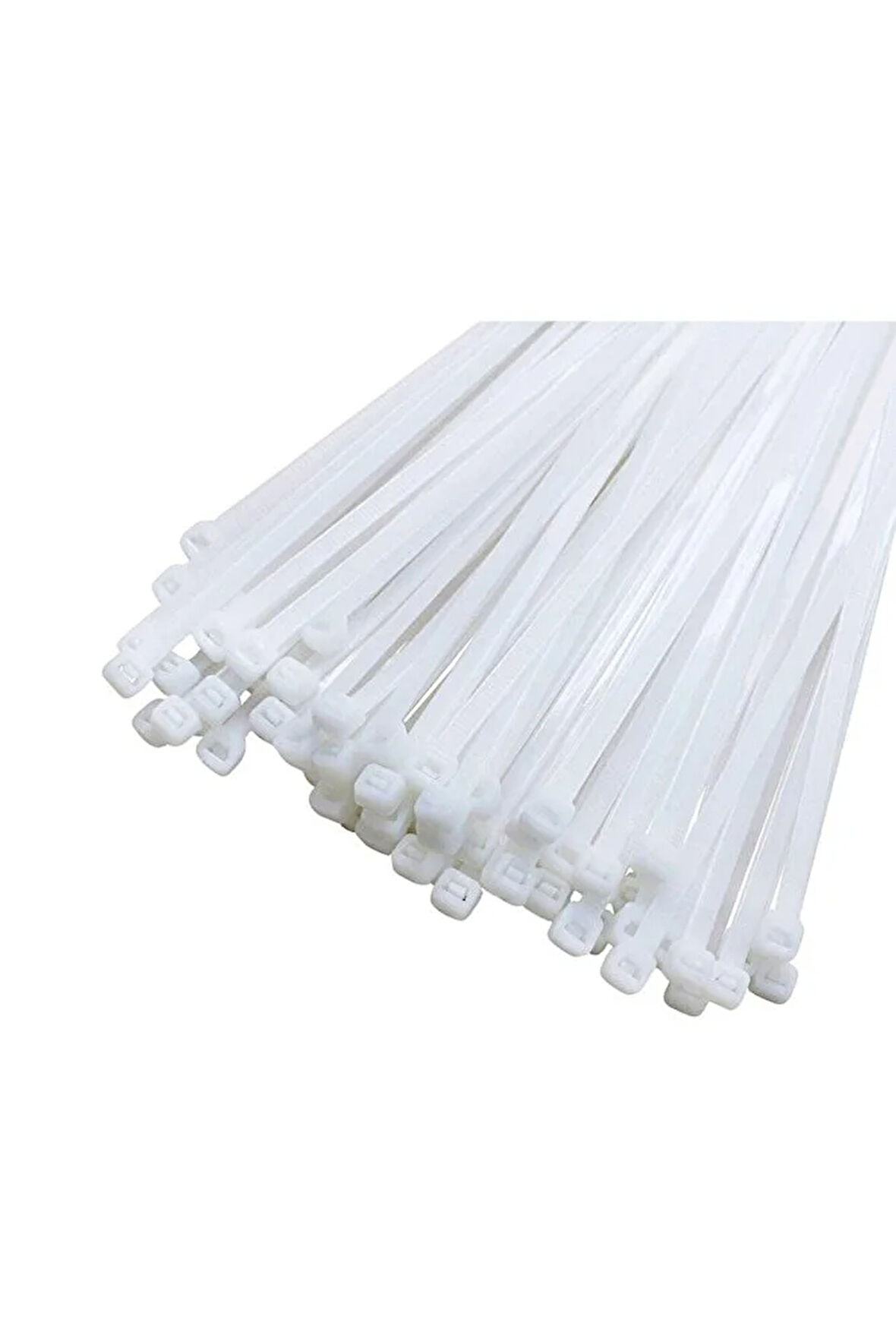 Kablo Bağı- Plastik Kelepçe - 3.6 X 300 Mm - Cırt Kelepçe Beyaz 100 Adet Paket