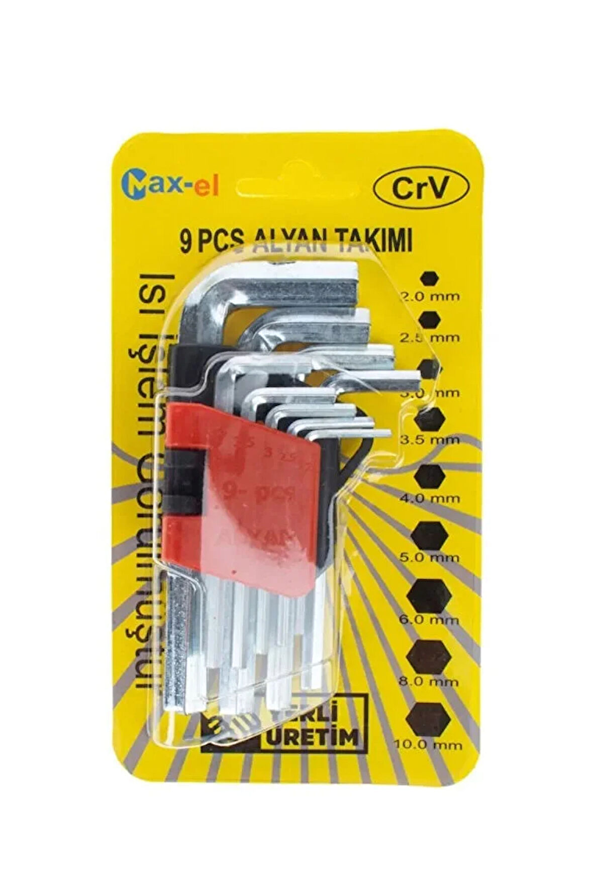 9 Parça Düz Alyan Anahtar Takımı 9 Parça Allen Düz Kısa Set