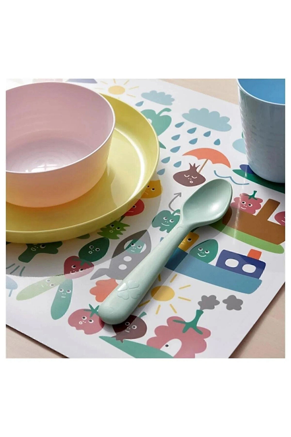 Ikea 6'lı Paket Plastik Kase Tabağı Çok Renkli Pastel-Bebeğe Uygun