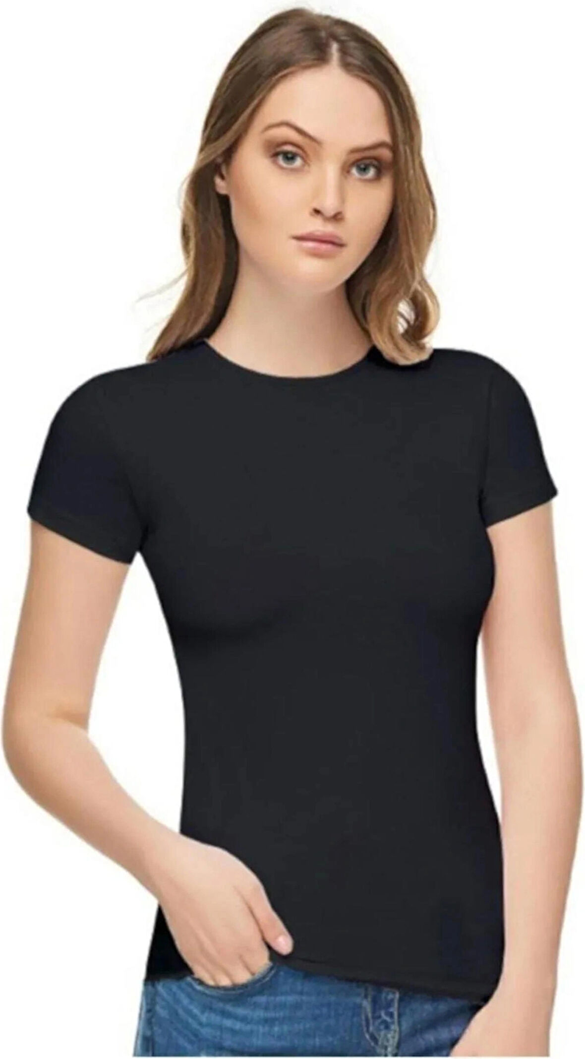 Kadın Elastan Yarım Kol Badi 2'li Paket